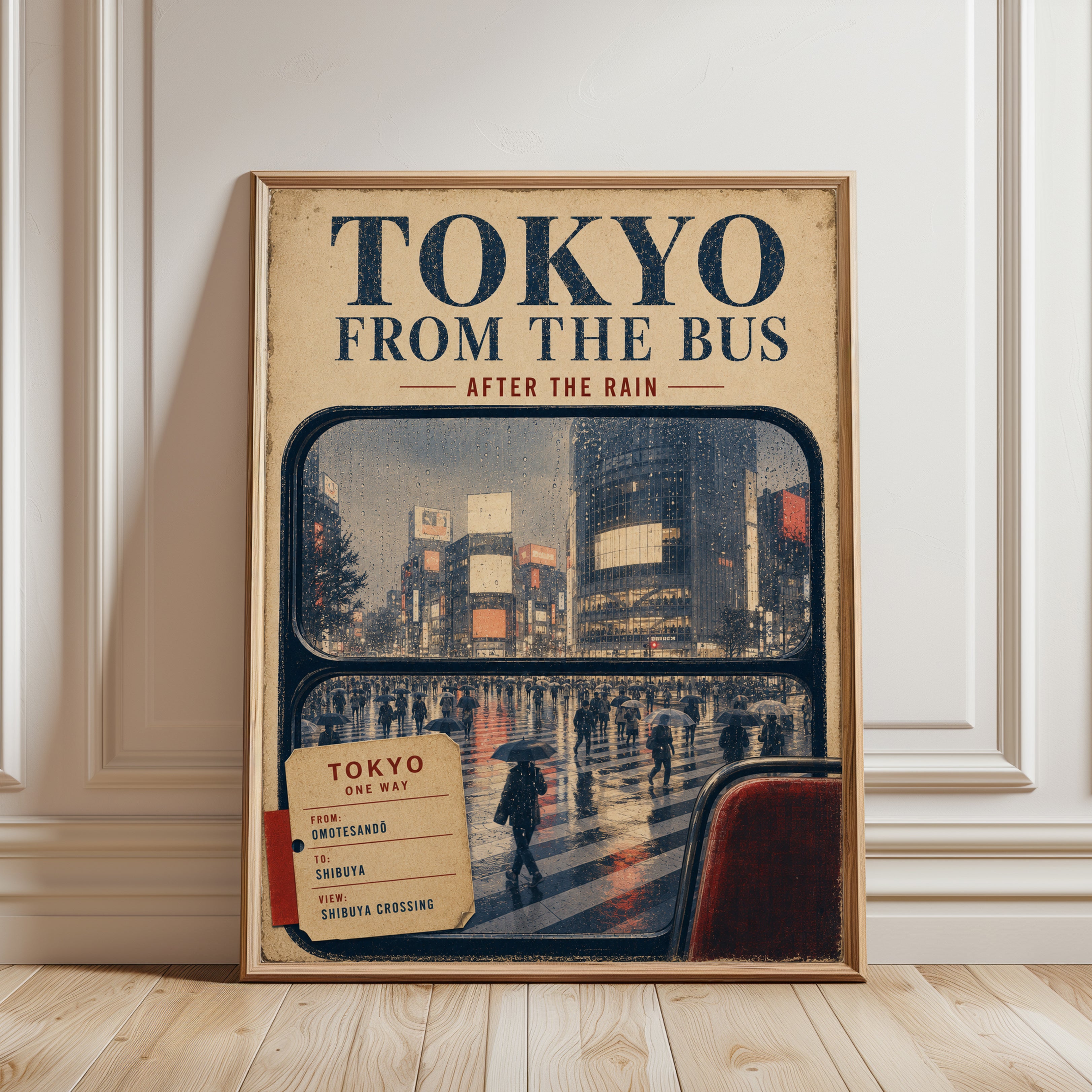 Tokyo Travel Poster – Japan Wall Art - framed detail