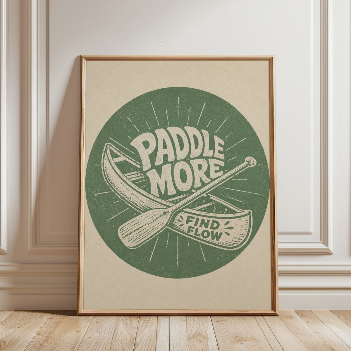 Outdoor Adventure Canoe Print - framed detail