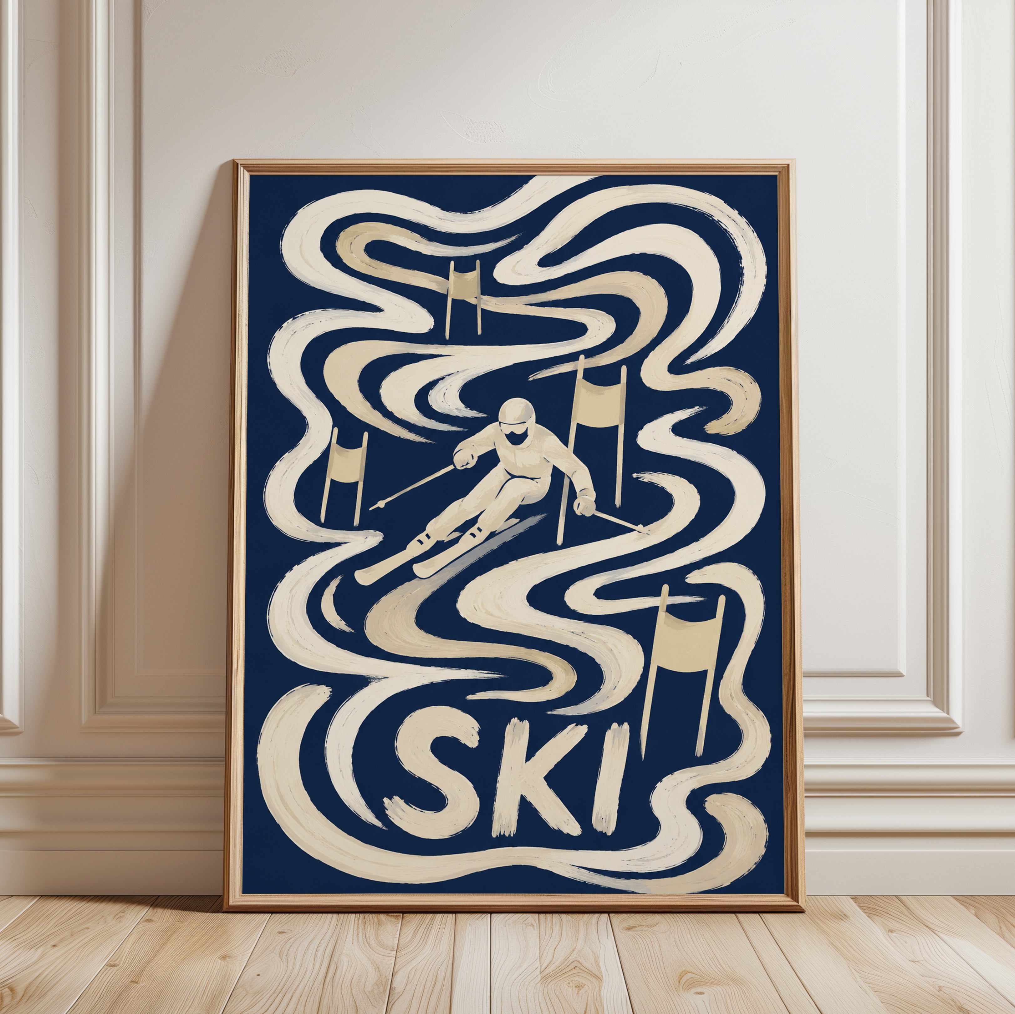 Vintage Ski Poster - framed detail