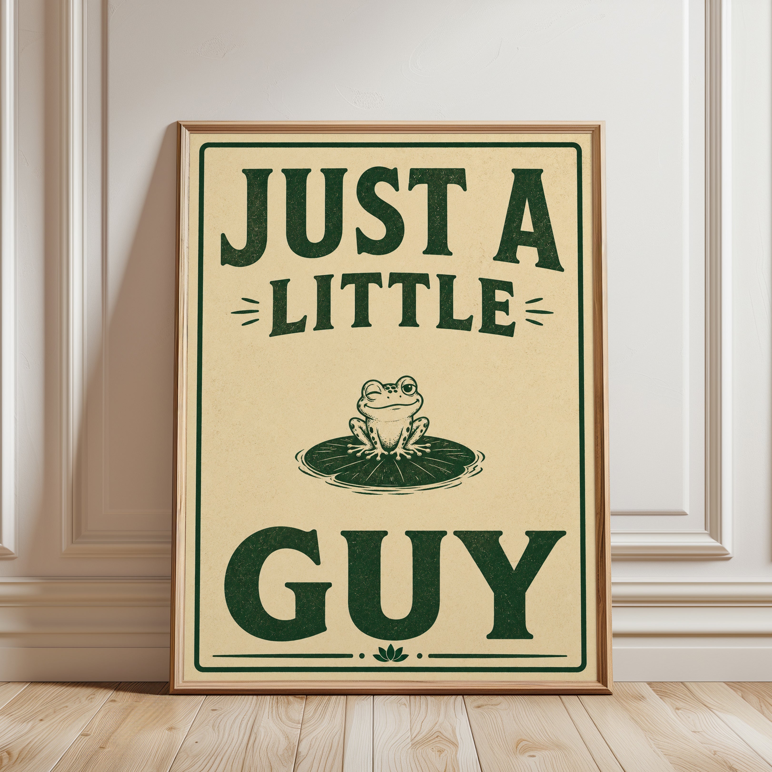 Vintage Frog Print - framed detail