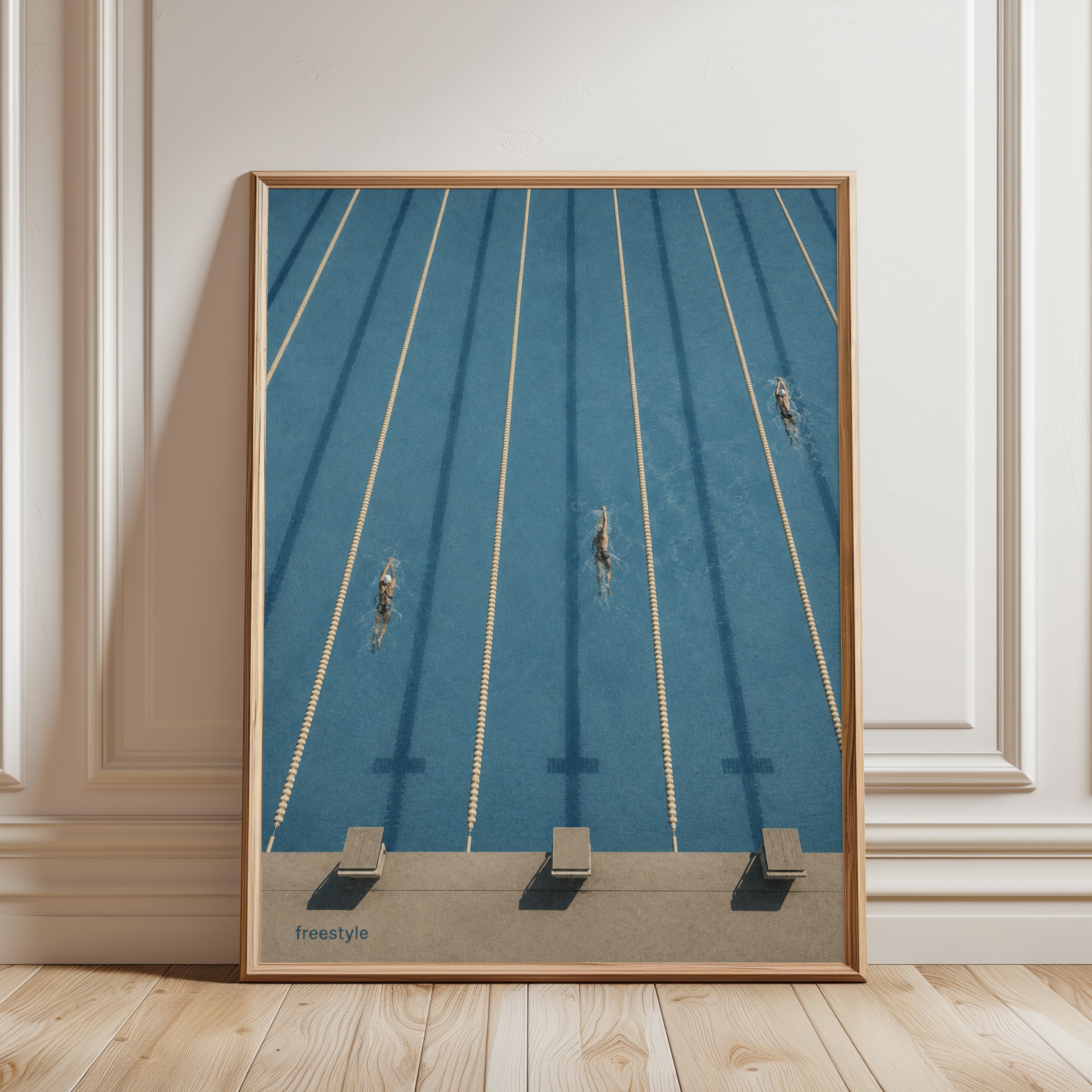 Swimming Pool Wall Art – Aerial Sports Print - framed detail