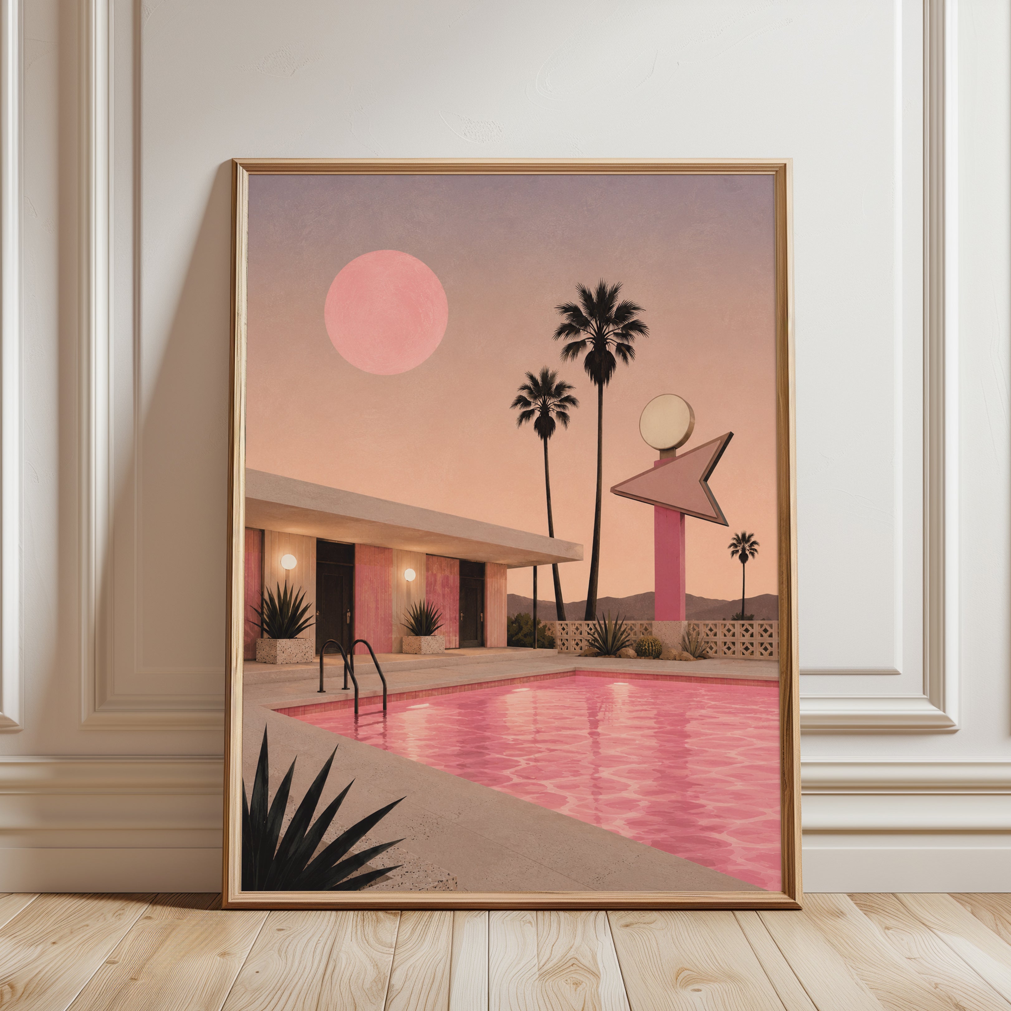 Mid Century Modern Palm Springs Pool - framed detail