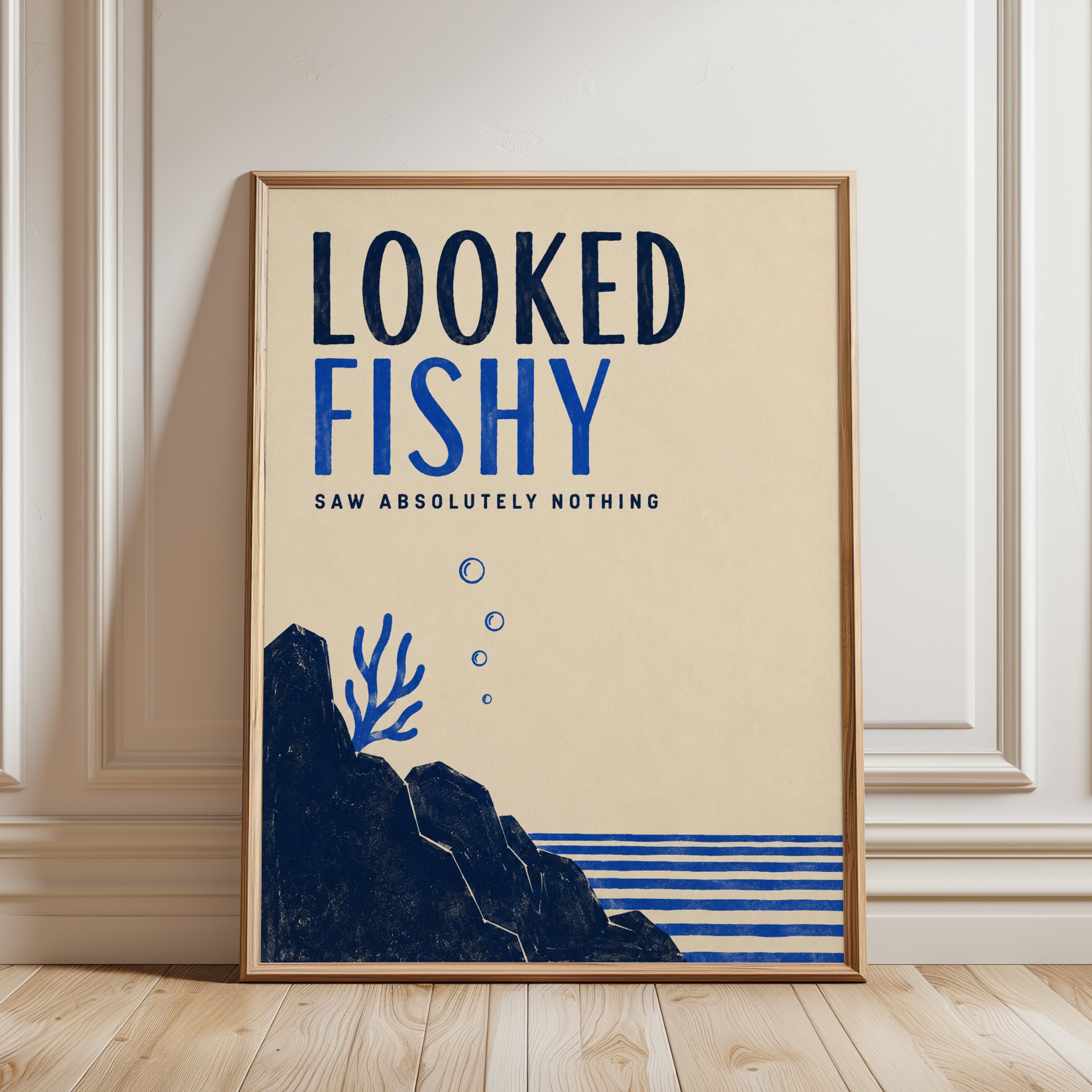 Funny Bathroom Wall Art - framed detail