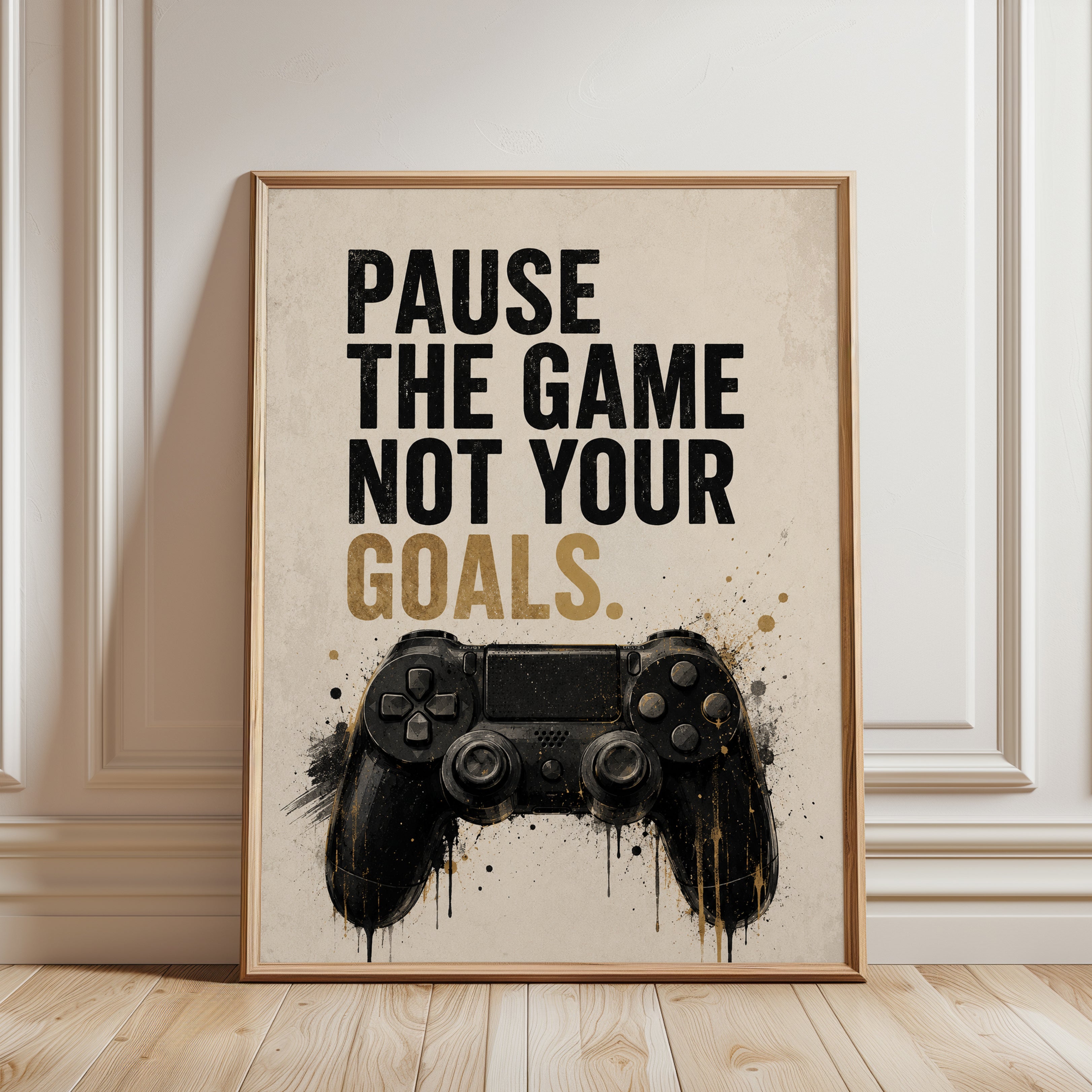 Gaming Motivational Poster – Gamer Wall Art - framed detail