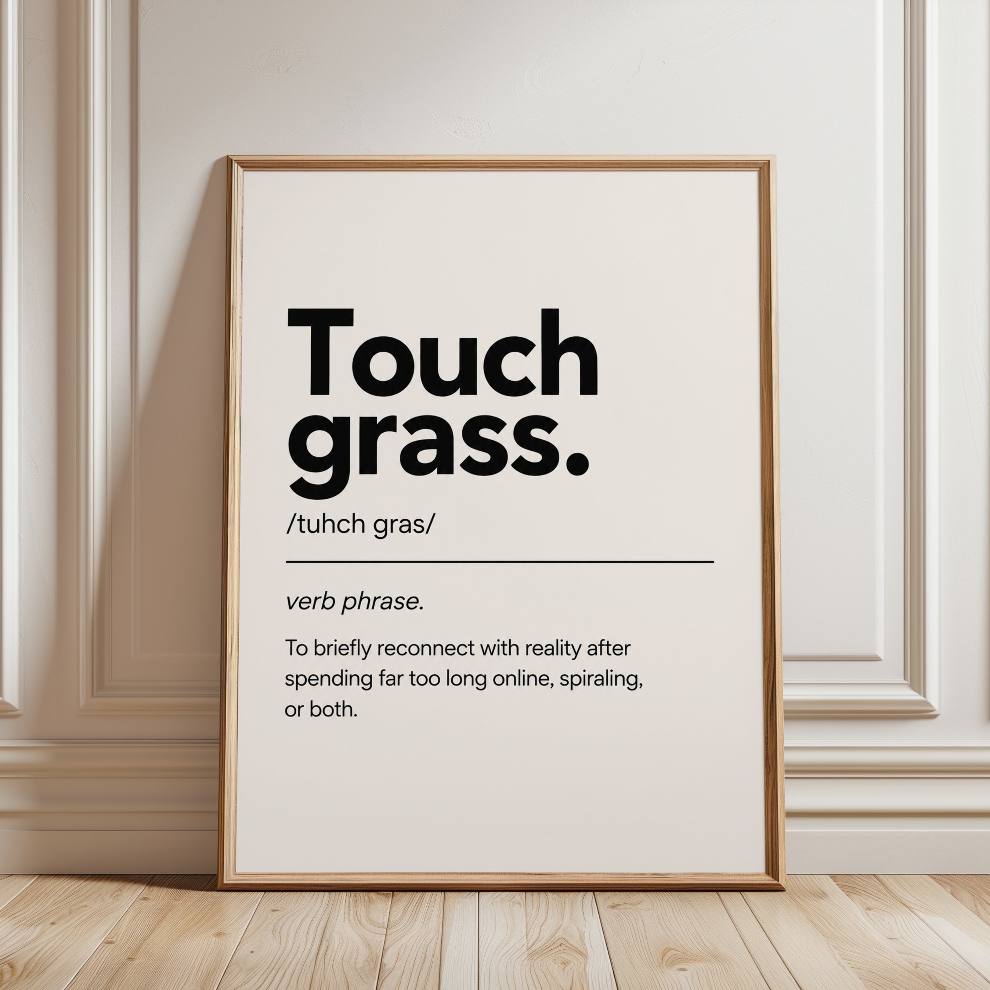 Funny Meme Typography Print - framed detail