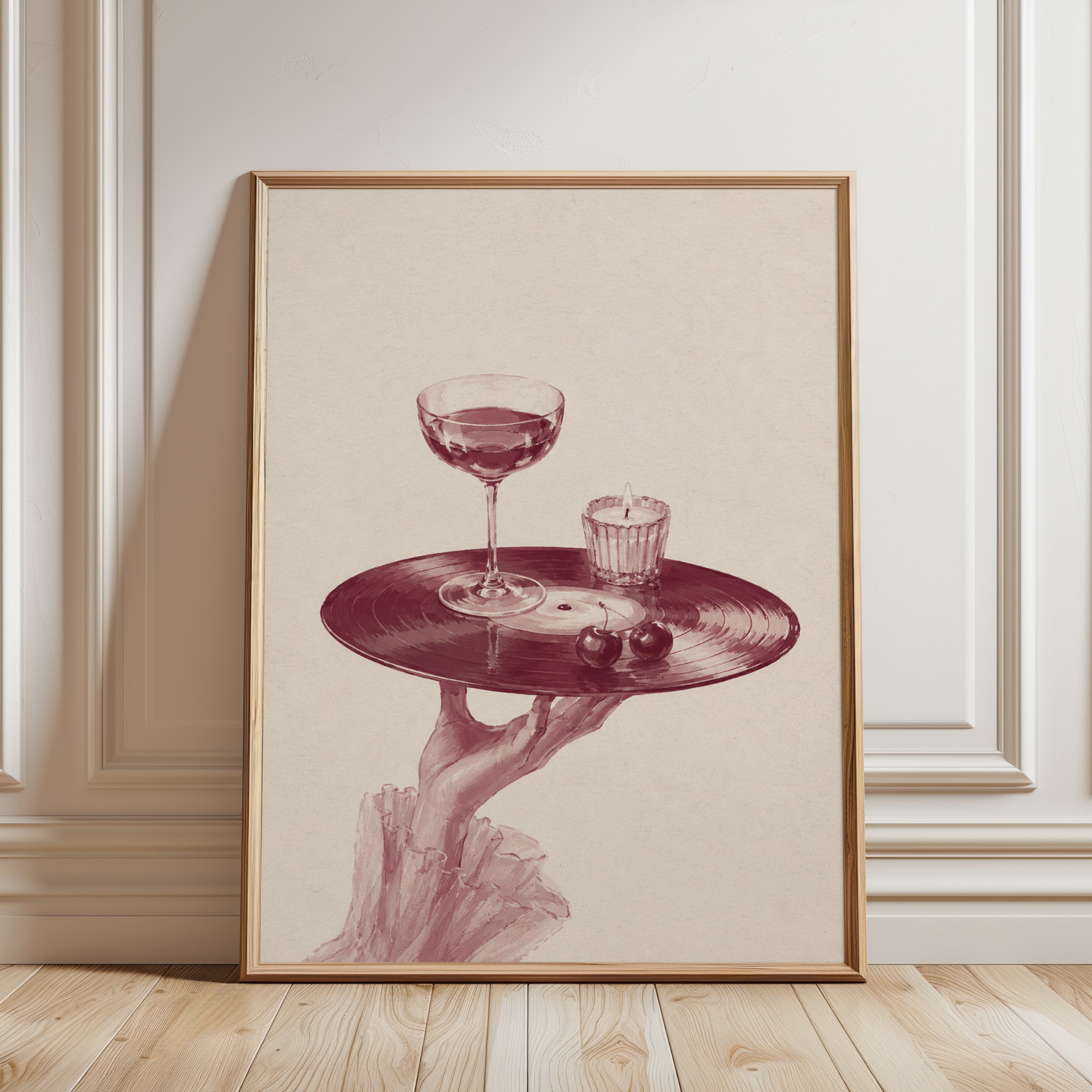 Cocktail Wall Art – Vintage Bar Print - framed detail