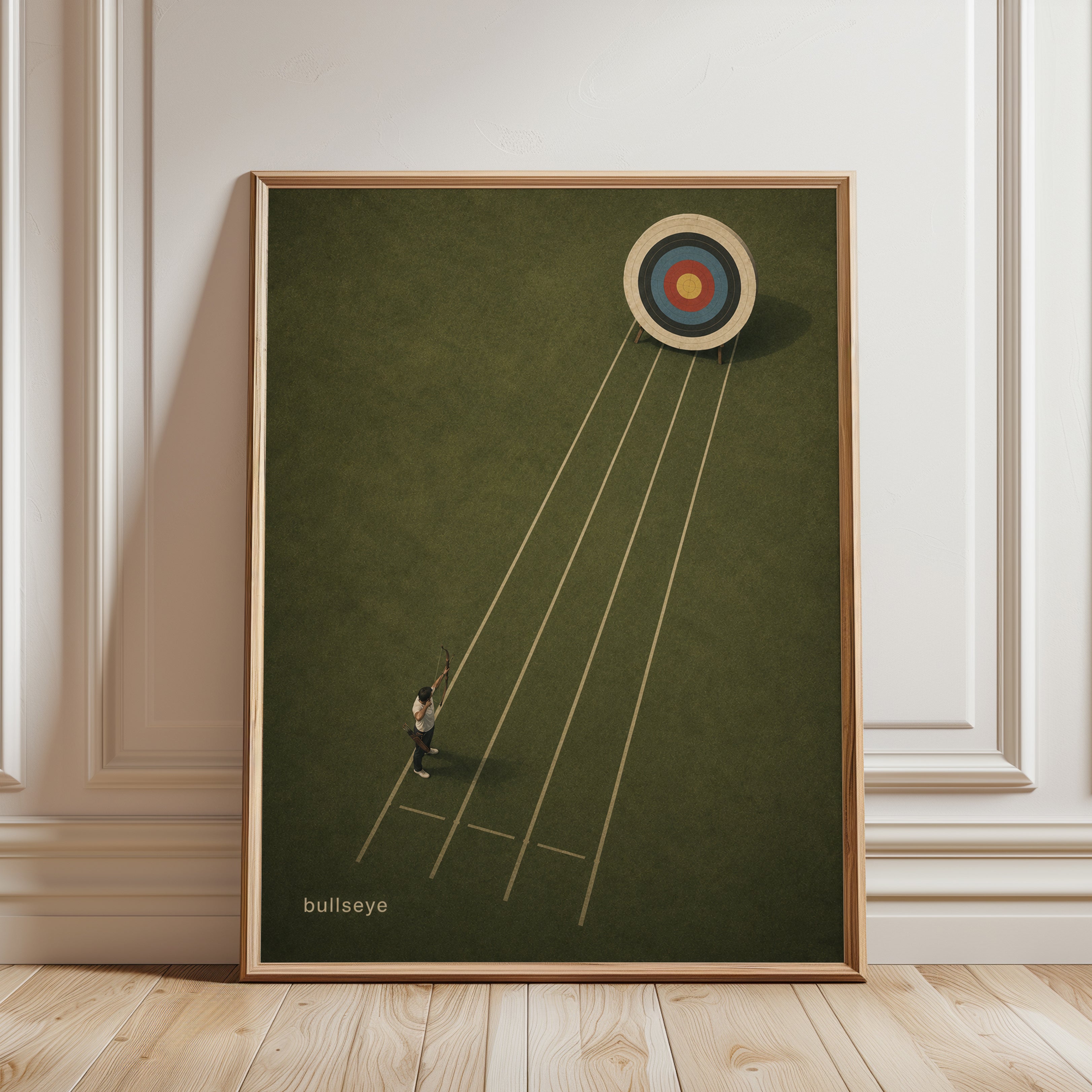 Archery Wall Art – Minimalist Sports Print - framed detail