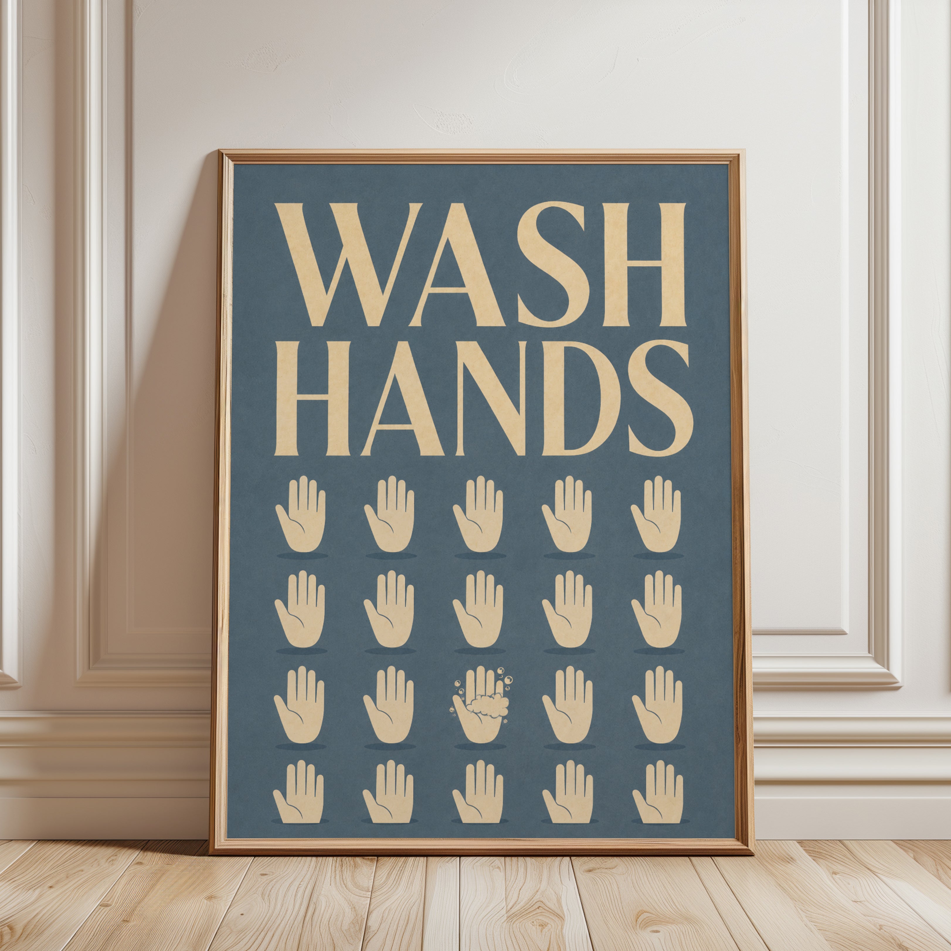 Retro Bathroom Print - framed detail