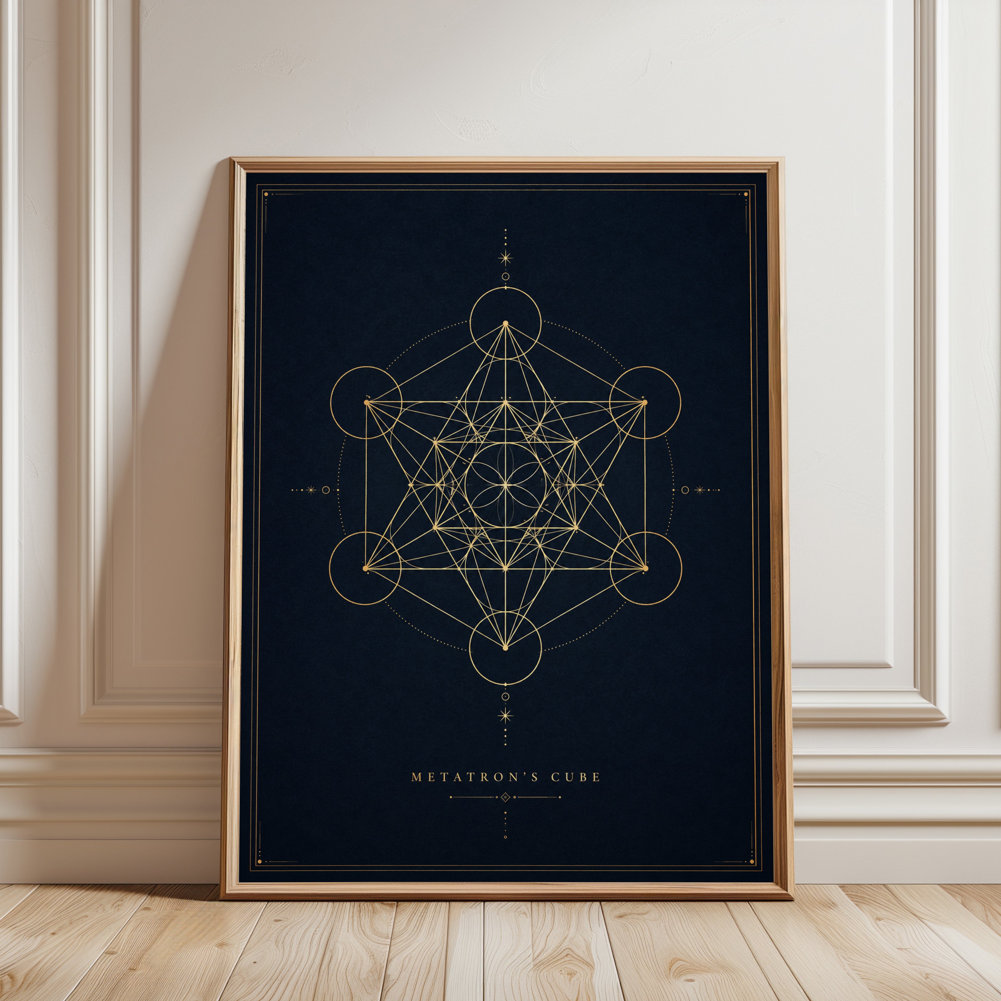 Metatron's Cube Art Print - framed detail