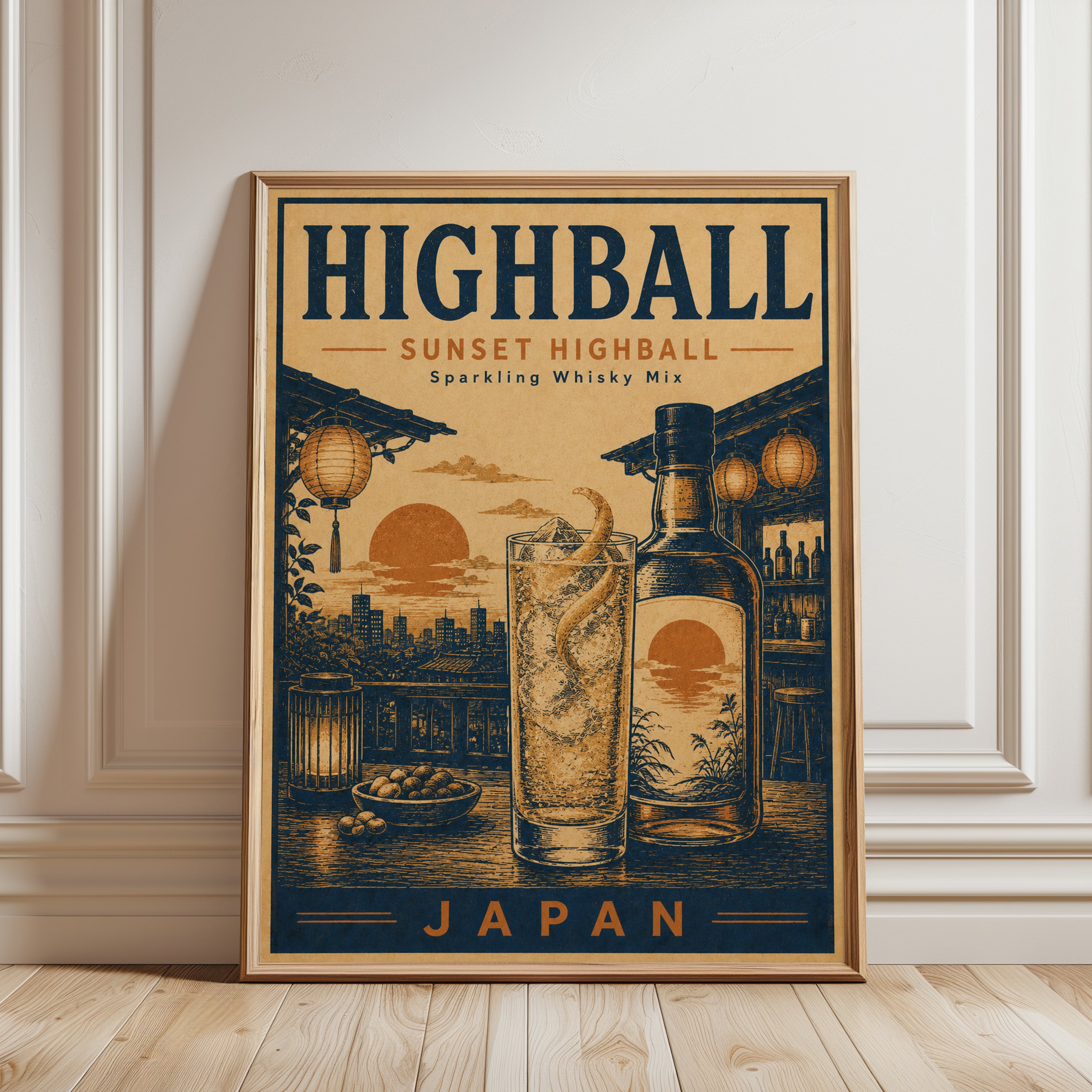 Japanese Whisky Poster - framed detail
