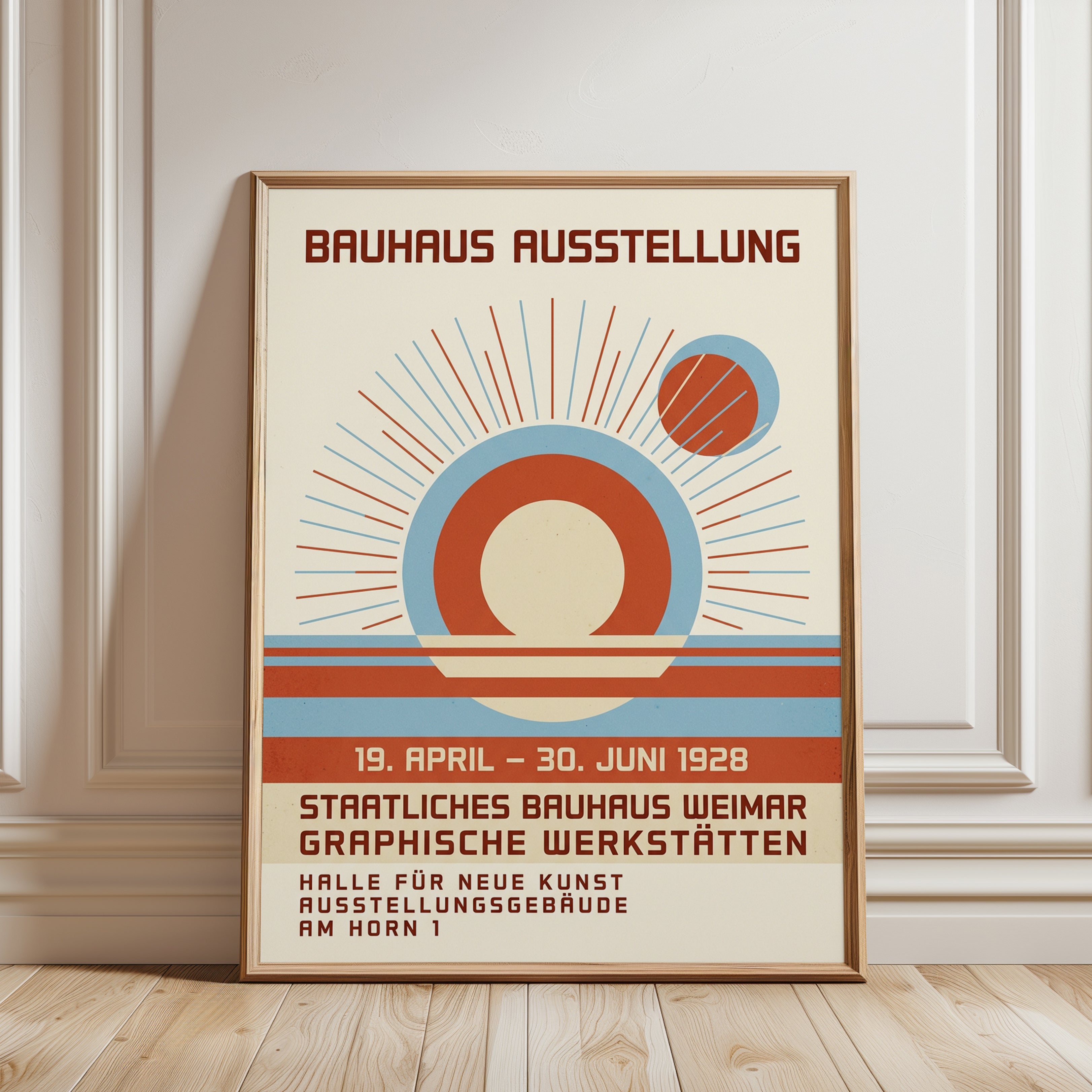 Bauhaus Exhibition Poster Print - framed detail