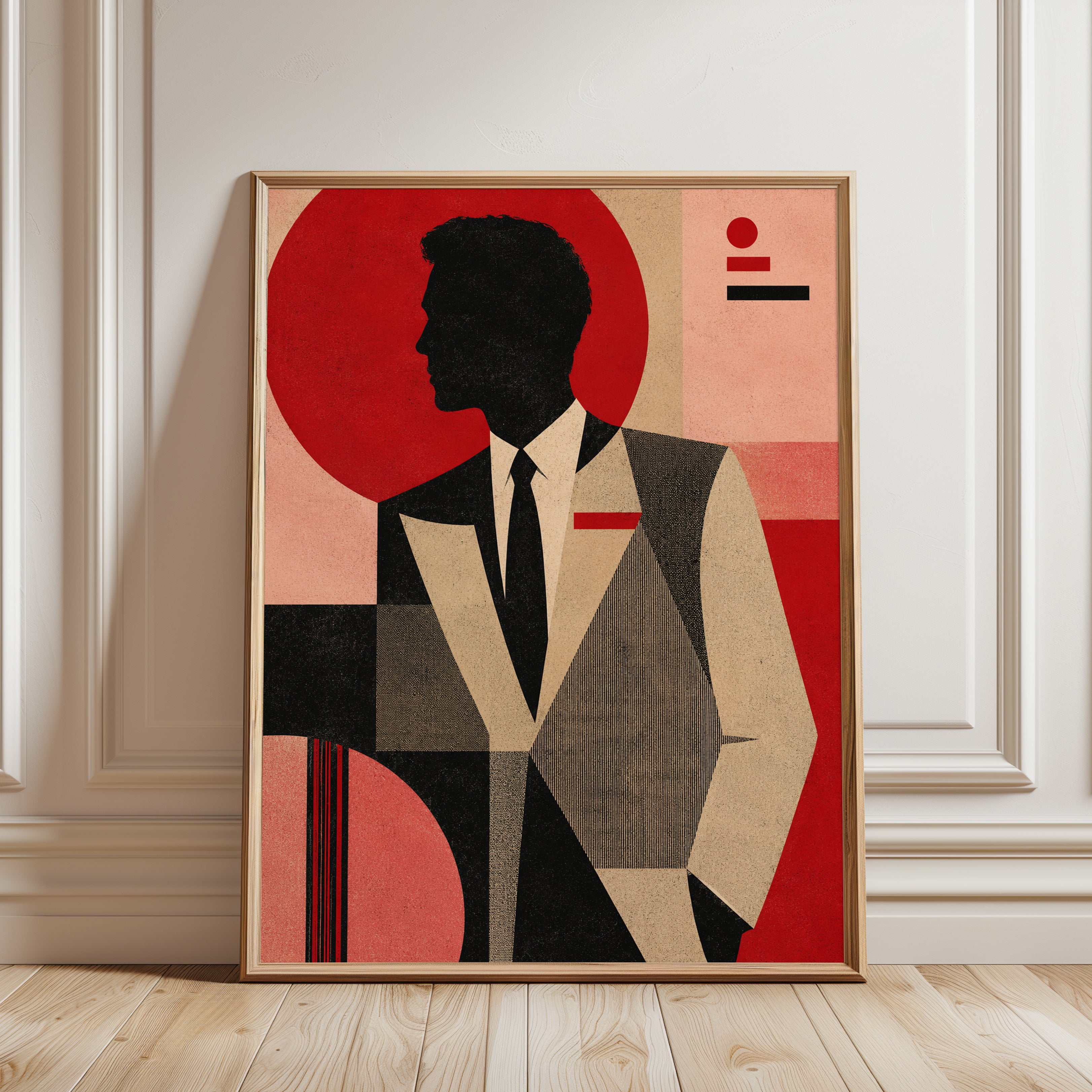 Mid Century Modern Poster – Retro Portrait Print - framed detail