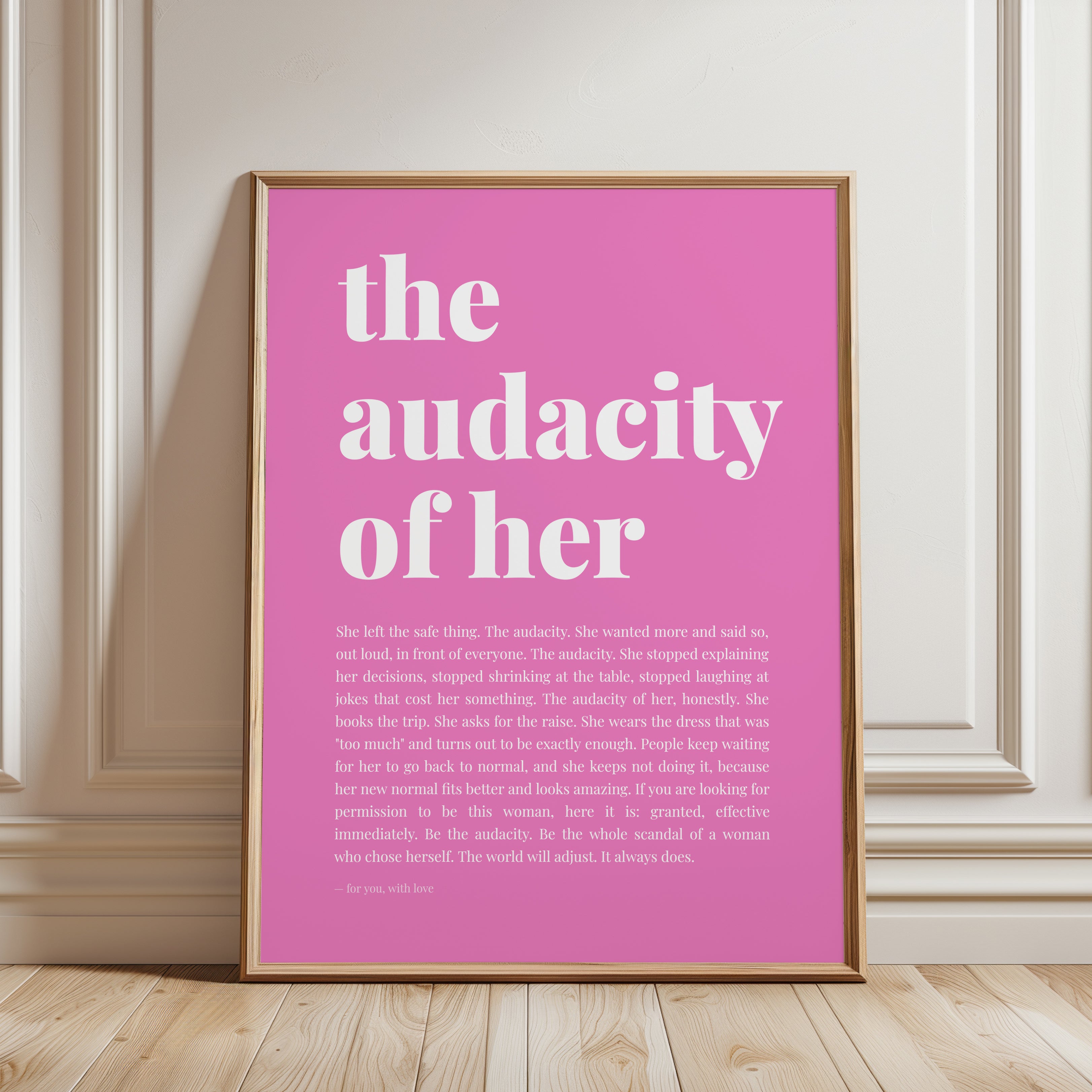 Feminist Quote Print – Empowerment Wall Art - framed detail