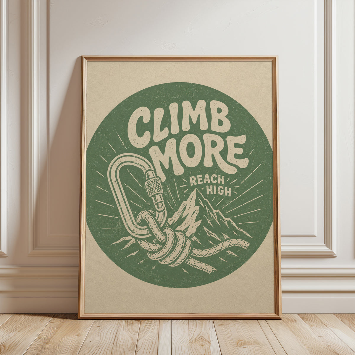 Vintage Climb More Print - framed detail