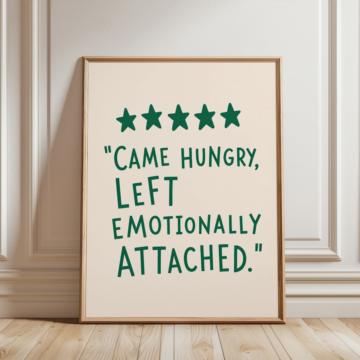 Humorous Restaurant Quote Print - framed detail