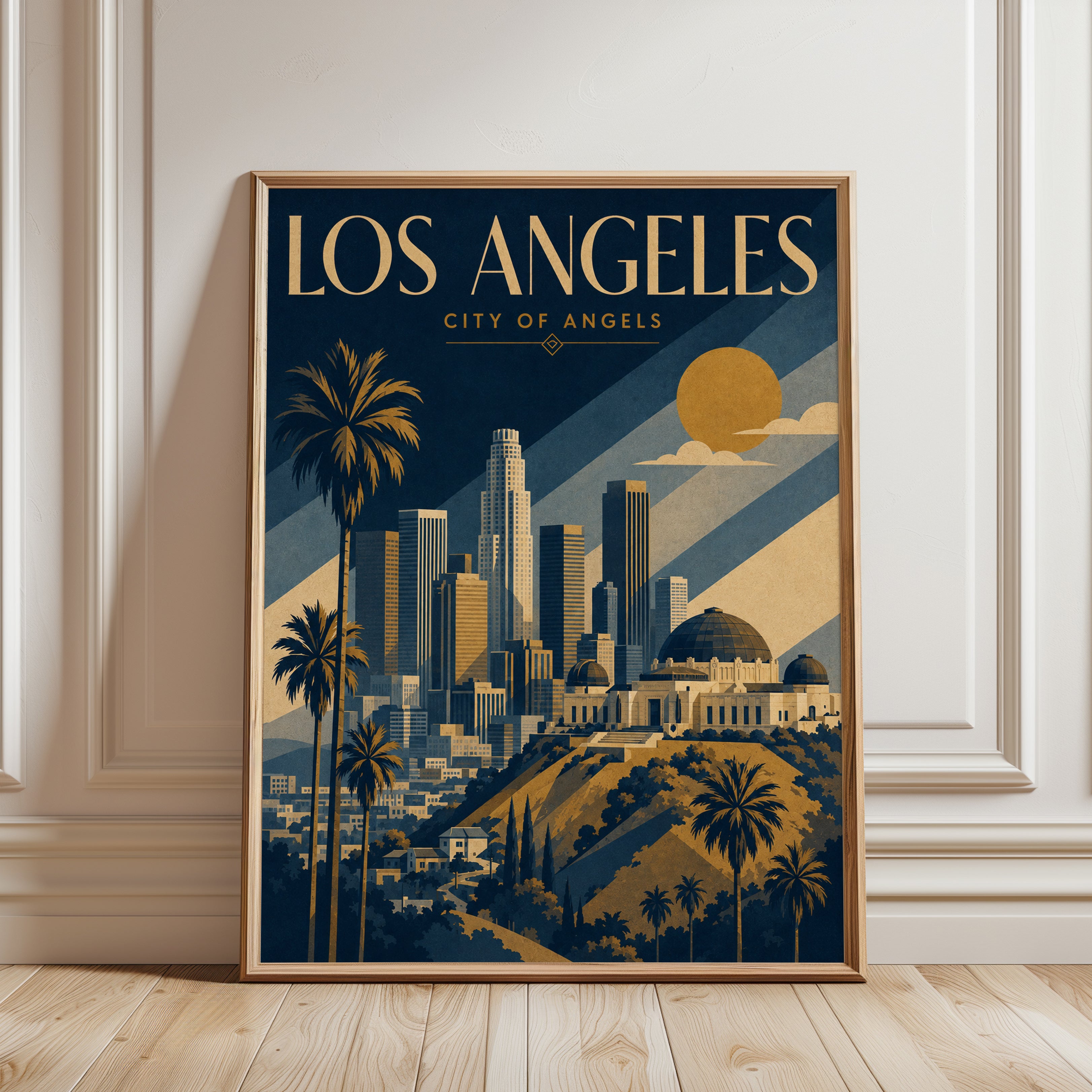 Los Angeles Poster – Vintage Travel Print - framed detail
