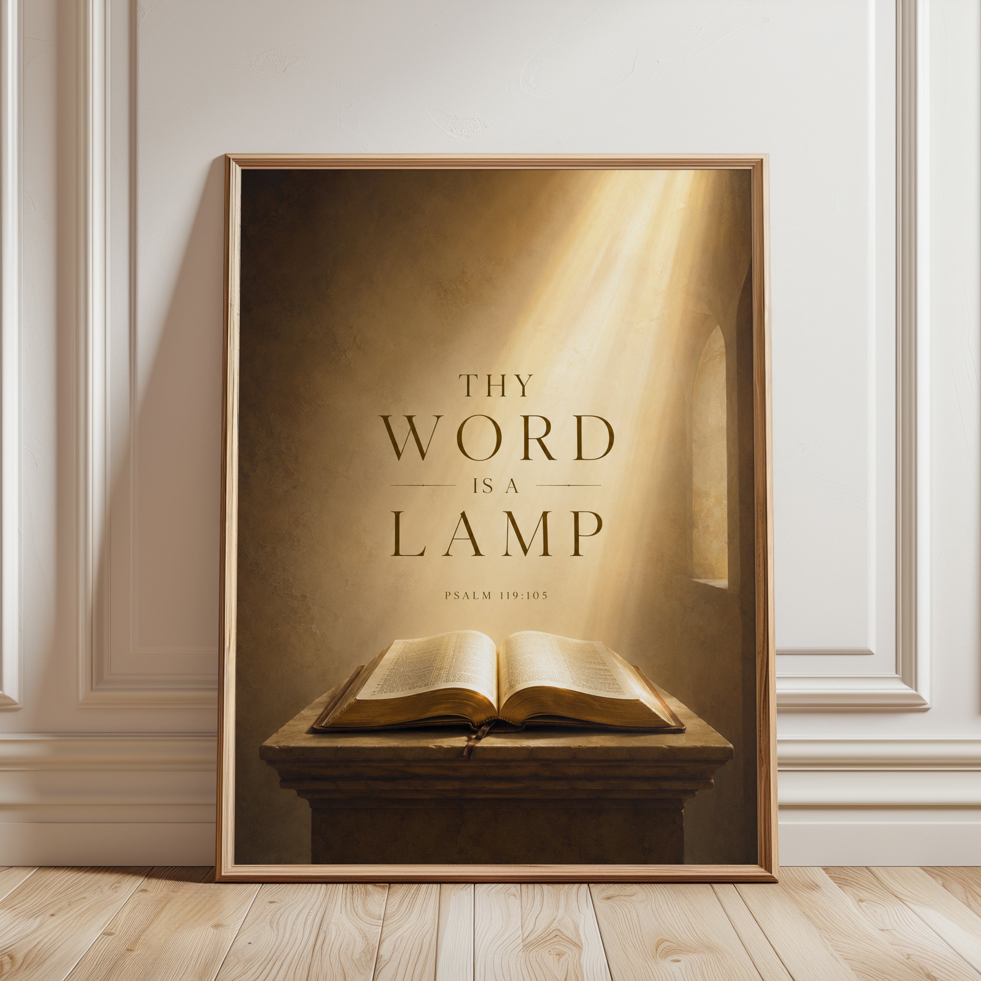 Scripture Wall Art – Psalm 119:105 Print - framed detail