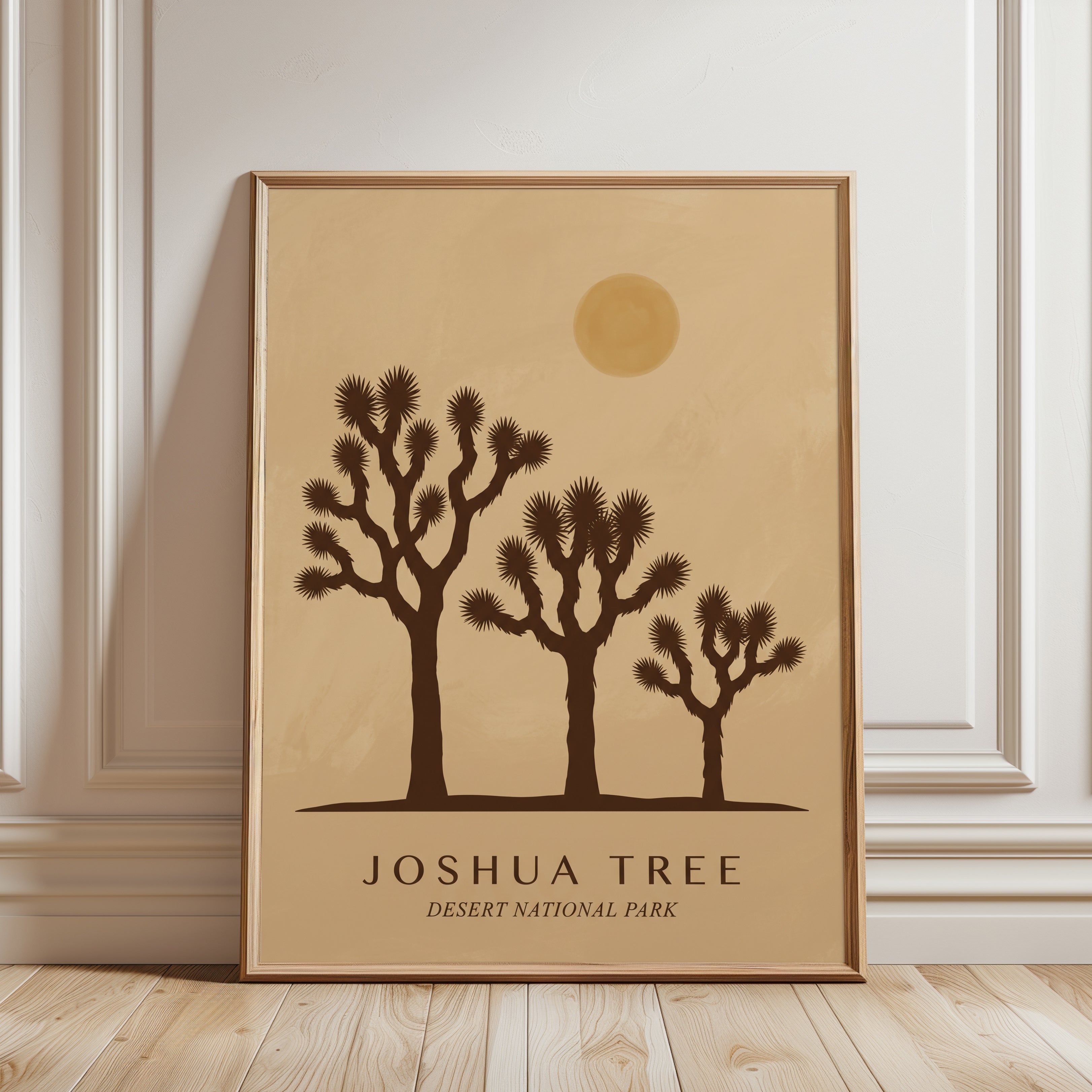 Joshua Tree National Park Poster: Minimalist Boho Art (Multiple Sizes) - framed detail