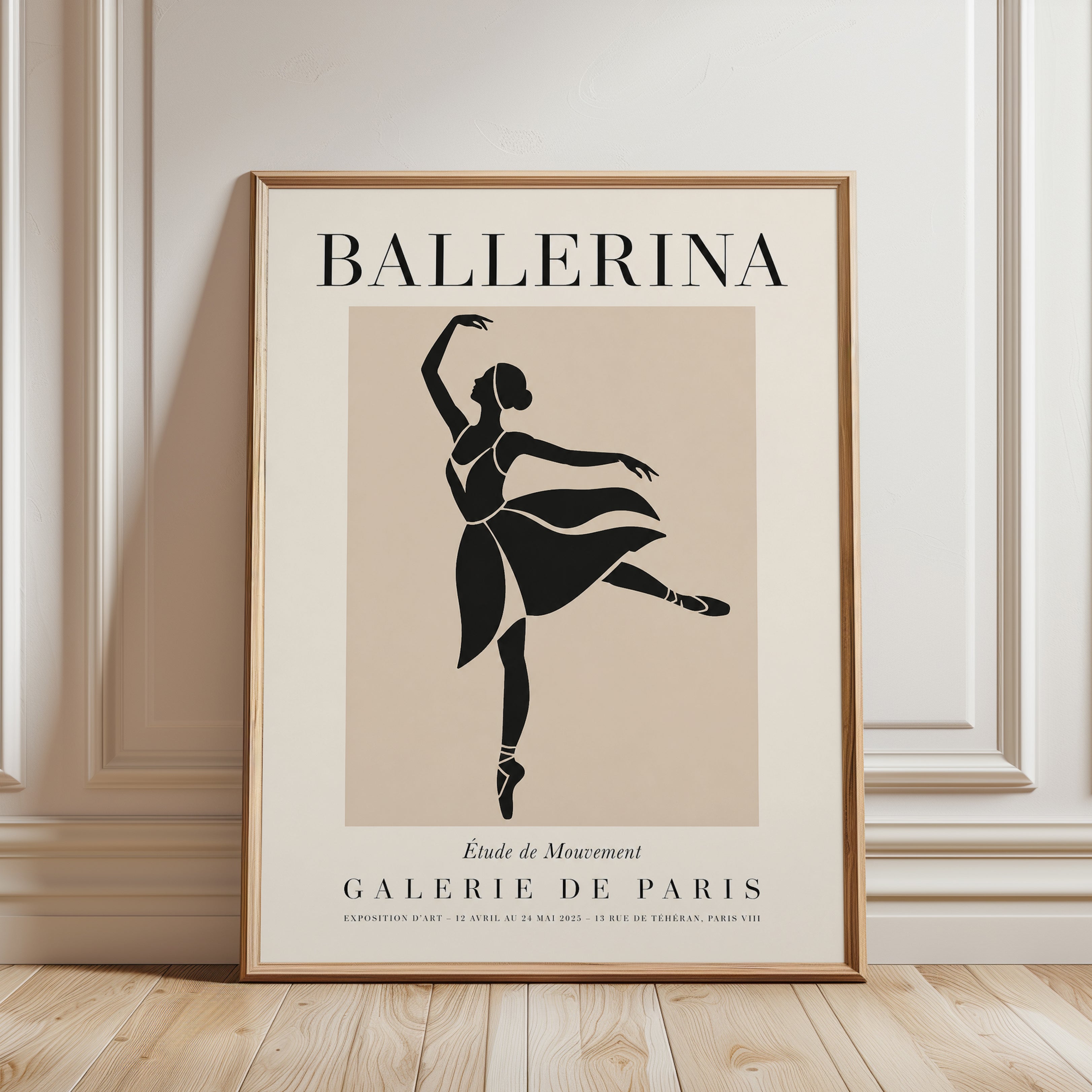 Ballet Wall Art – Ballerina Print - framed detail