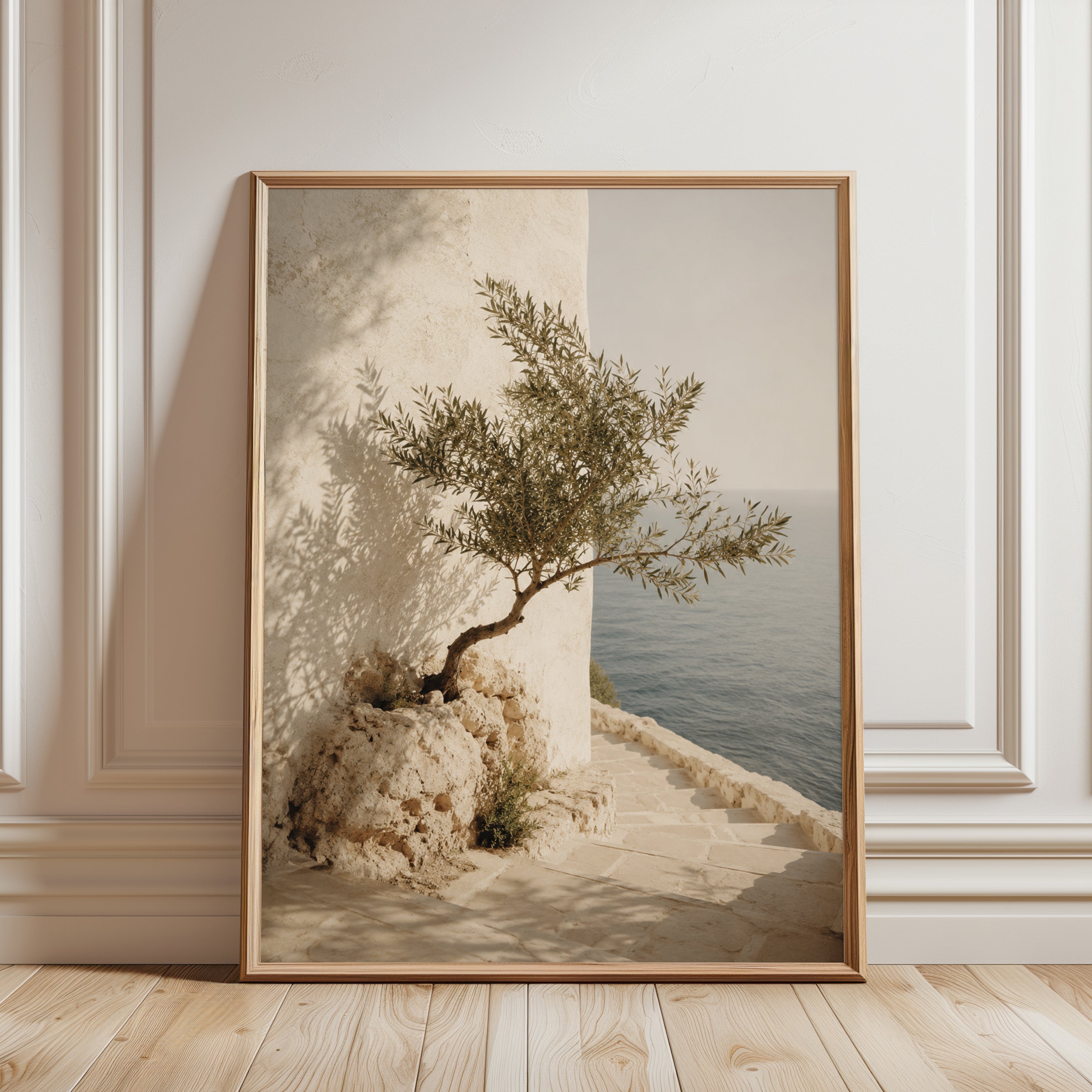 Mediterranean Olive Tree Print - framed detail