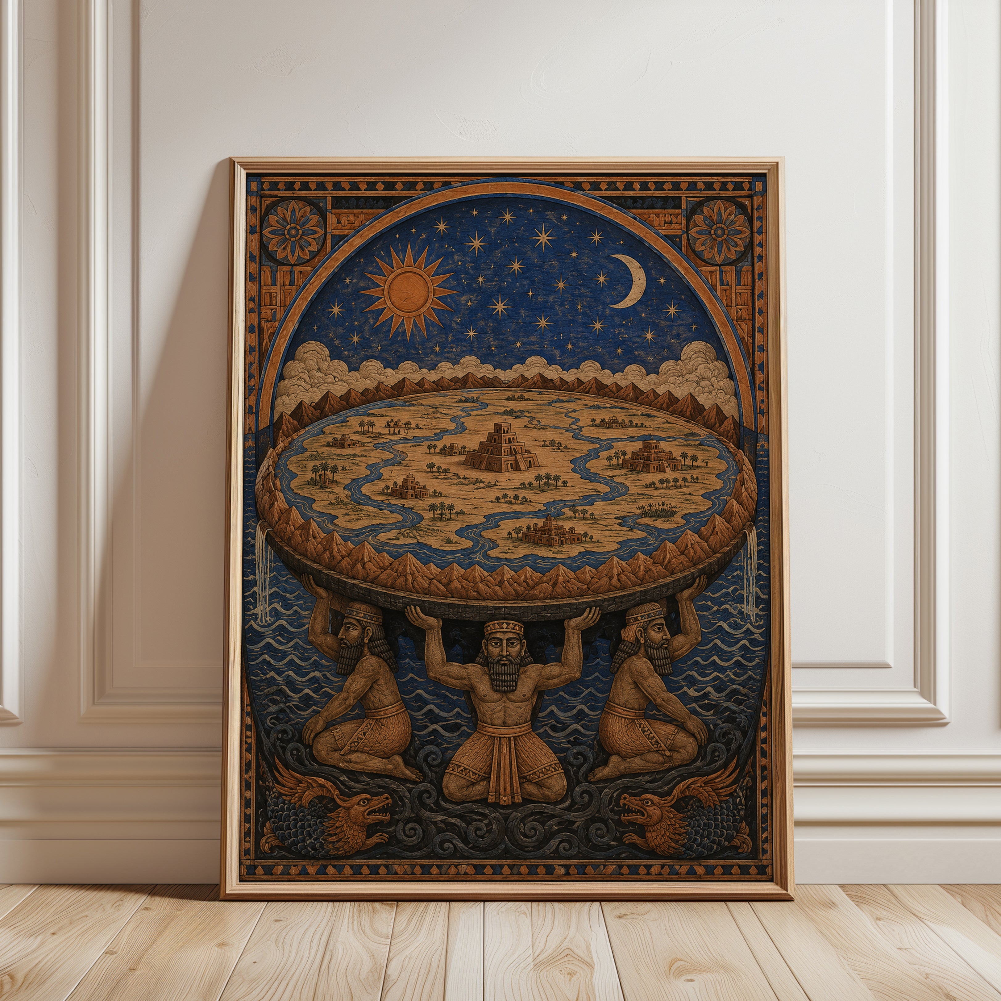 Ancient Cosmology Art Print - framed detail