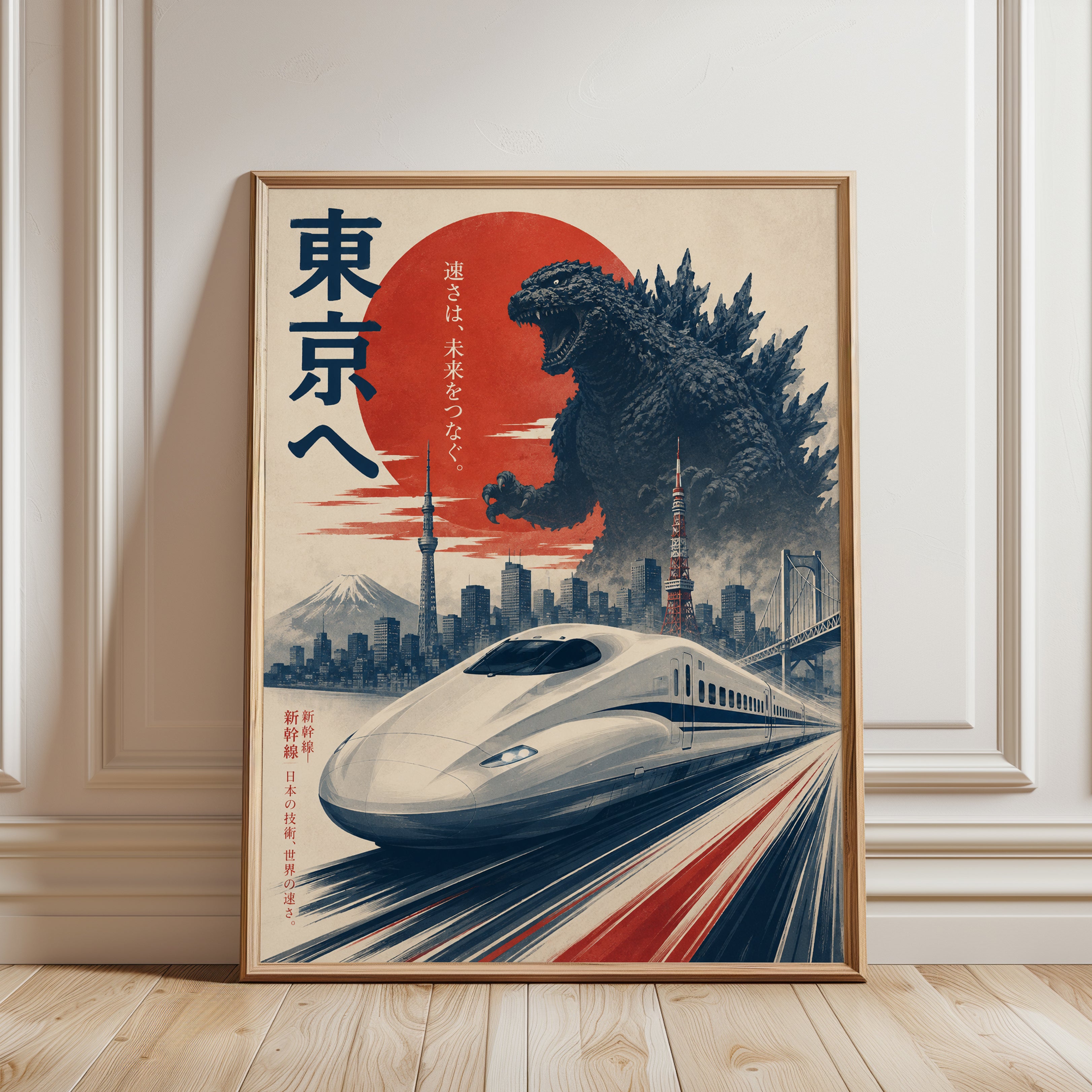 Tokyo Travel Poster – Japanese Art Print - framed detail