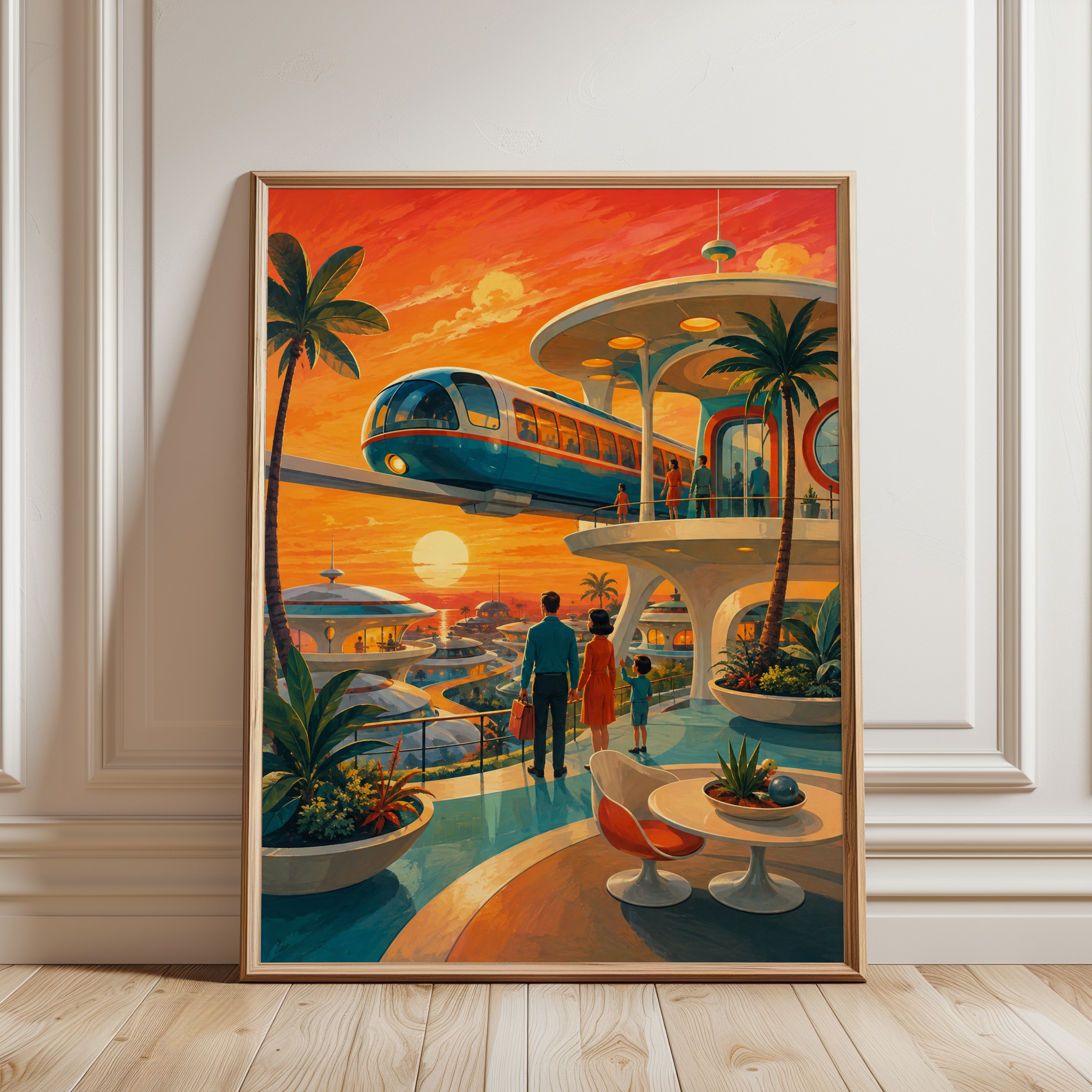 Retro Futuristic Poster - framed detail
