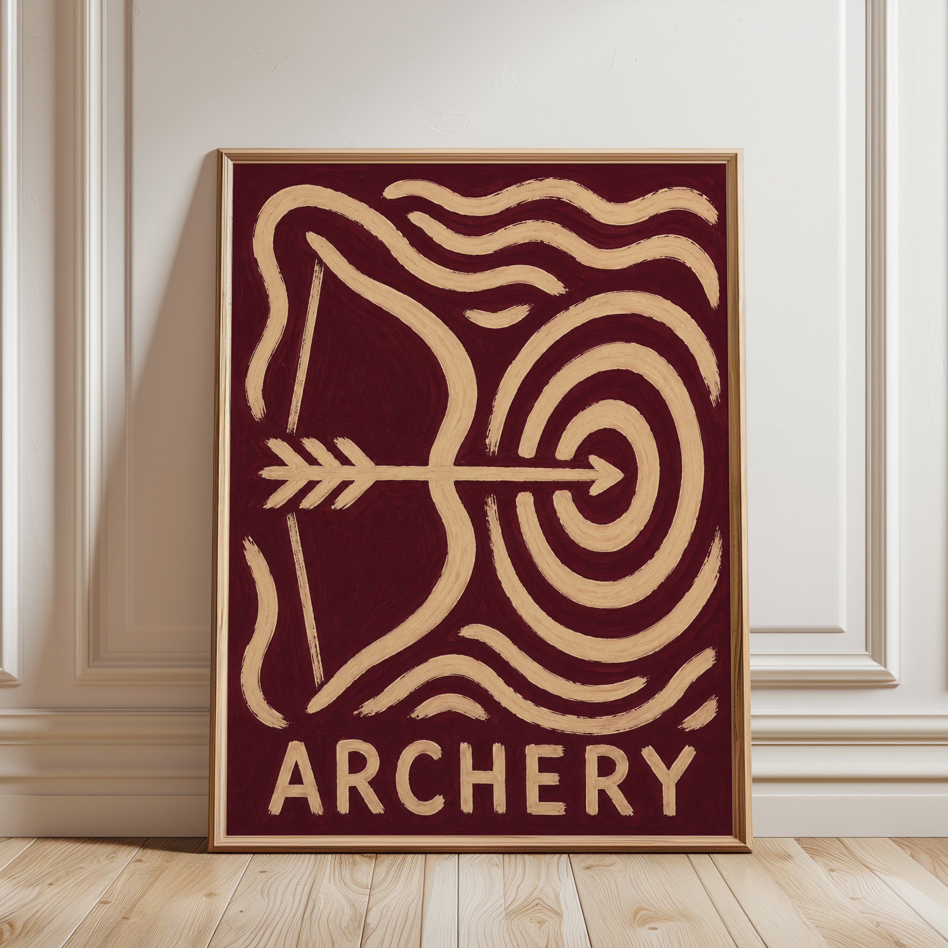 Archery Wall Art – Vintage Sports Poster - framed detail