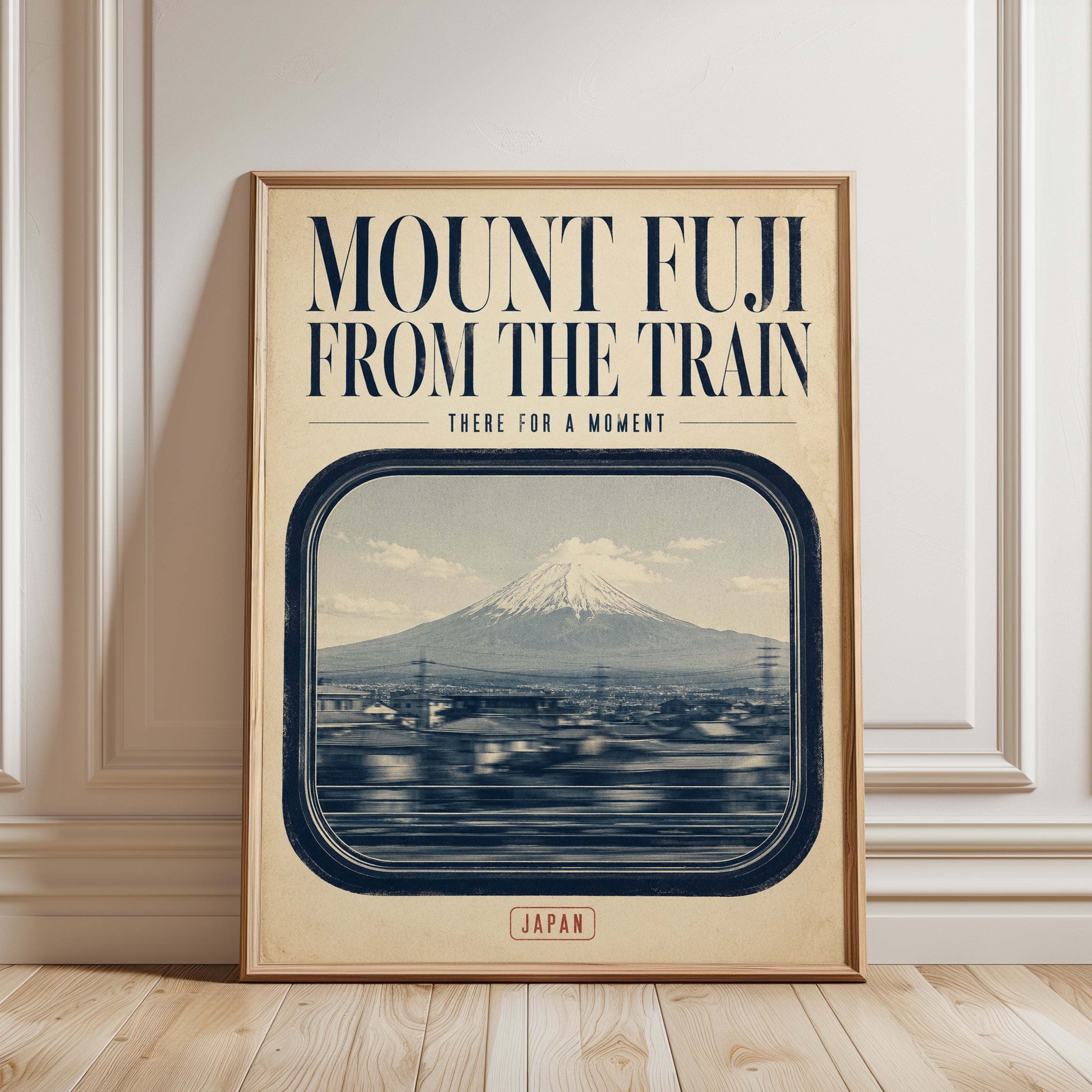 Mount Fuji Poster – Japan Travel Print - framed detail