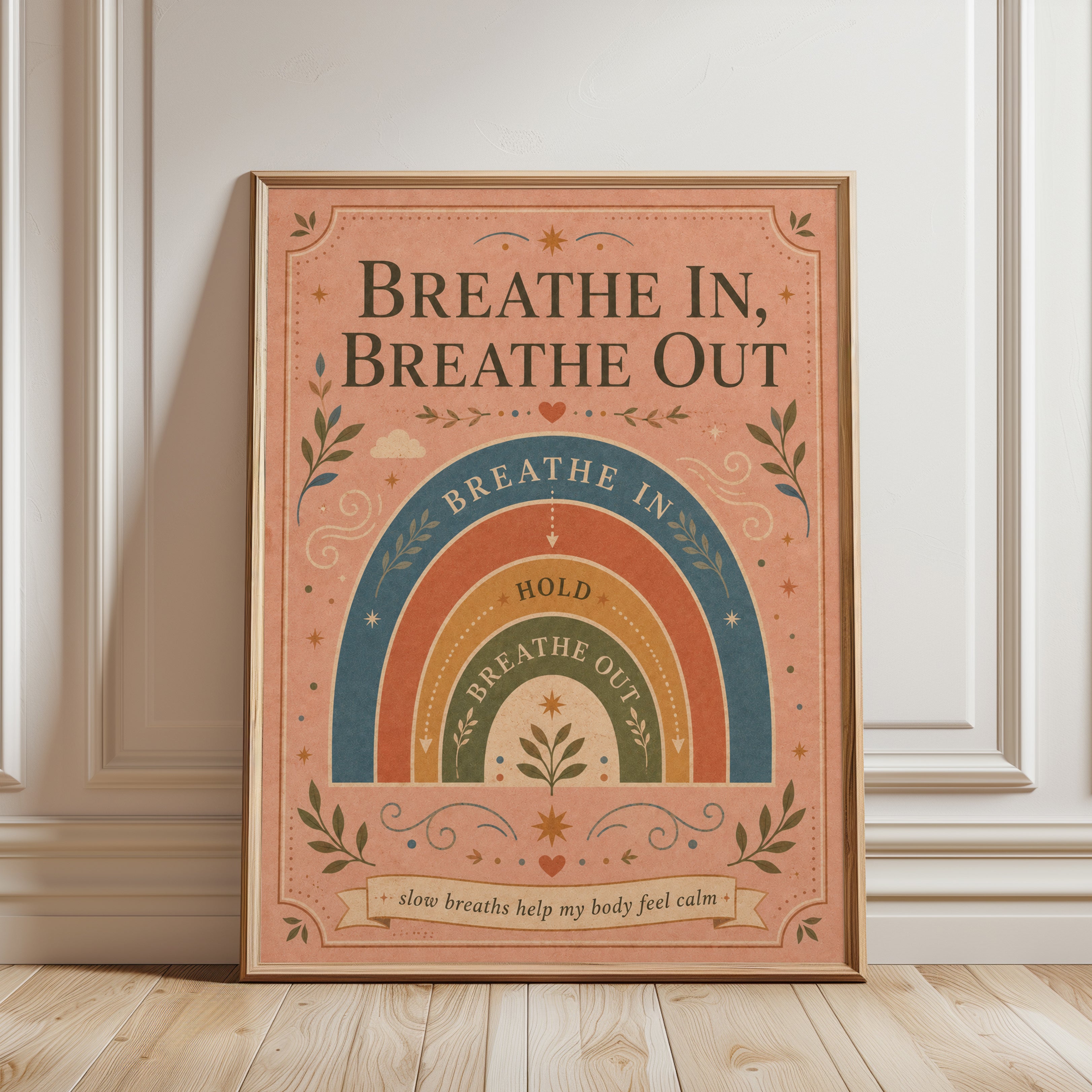 Breathe In Breathe Out Poster - framed detail