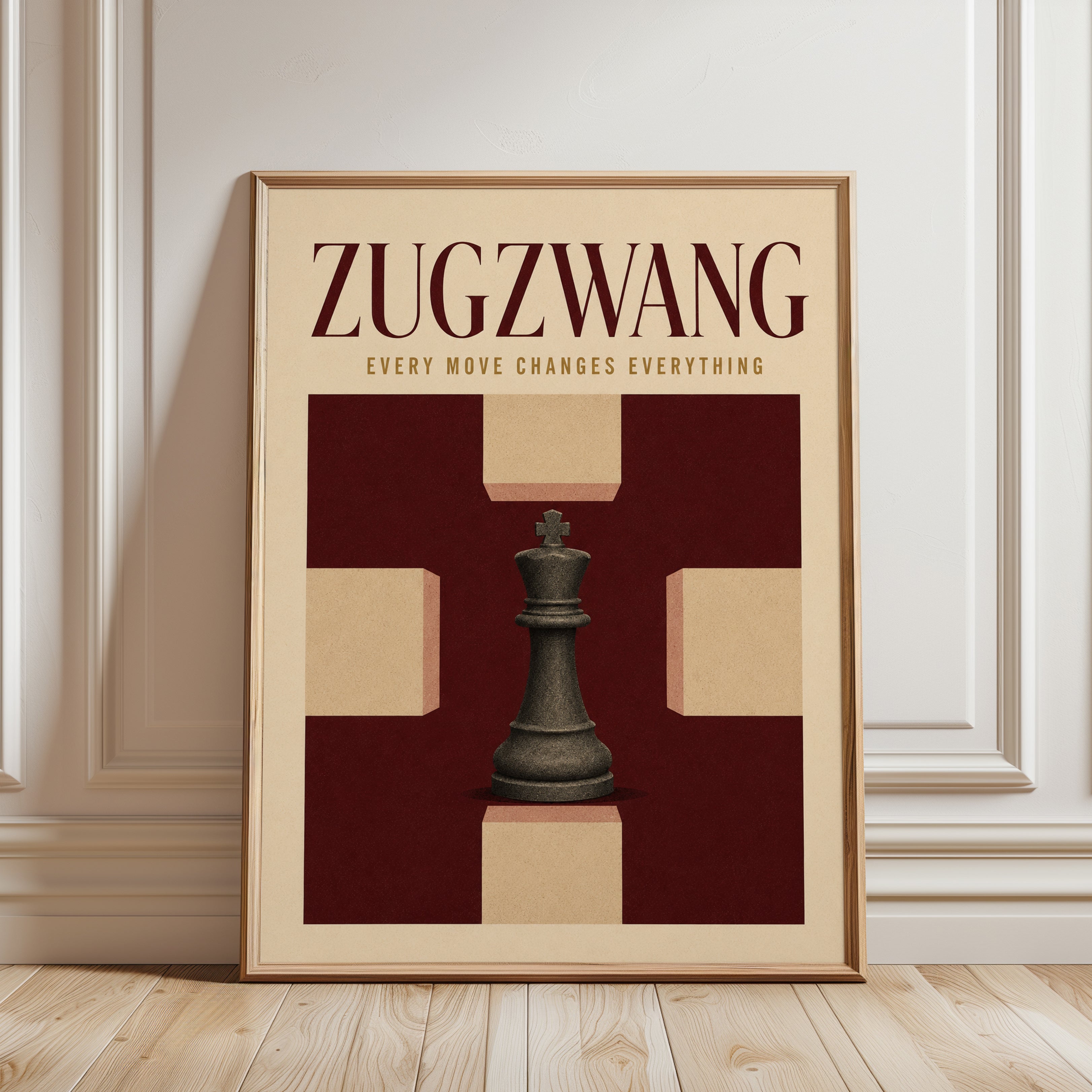 Chess Wall Art – Zugzwang Print - framed detail