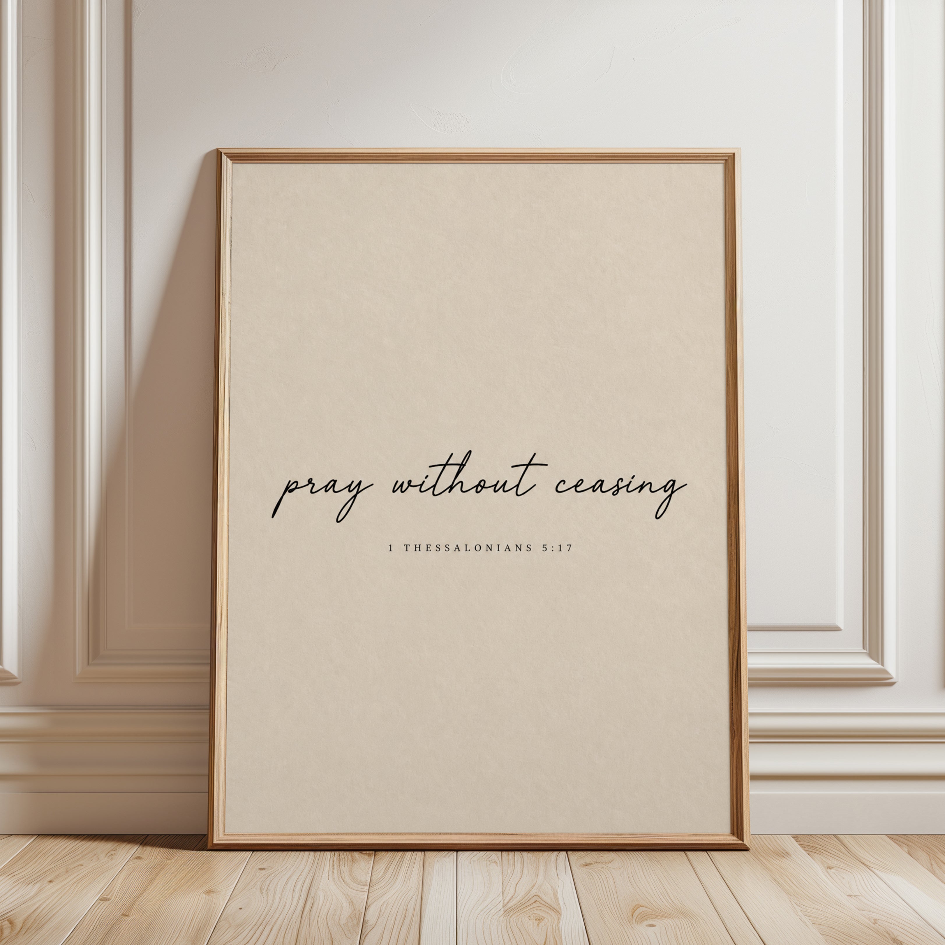 Scripture Wall Art: Pray Without Ceasing - framed detail