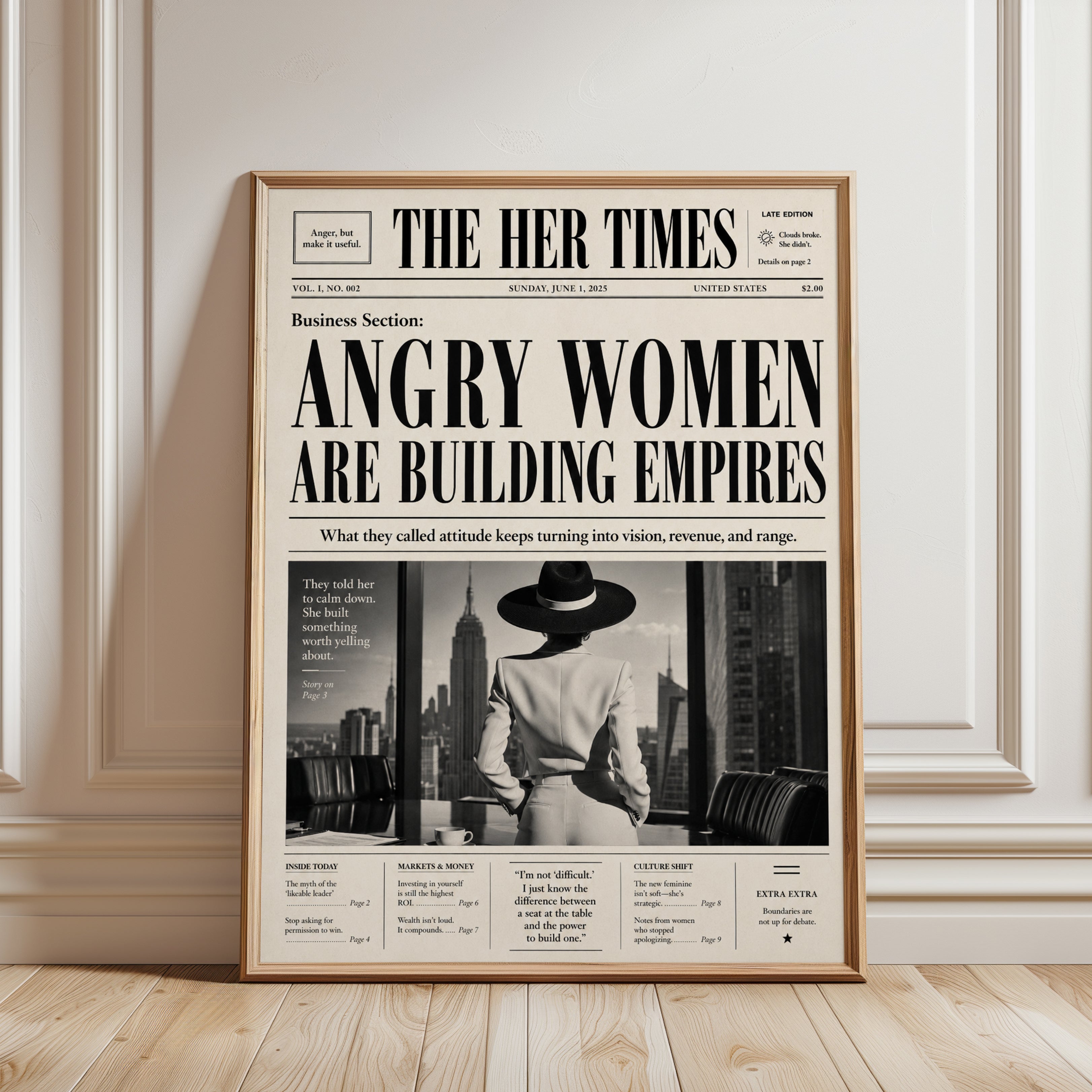 Feminist Wall Art Print - framed detail