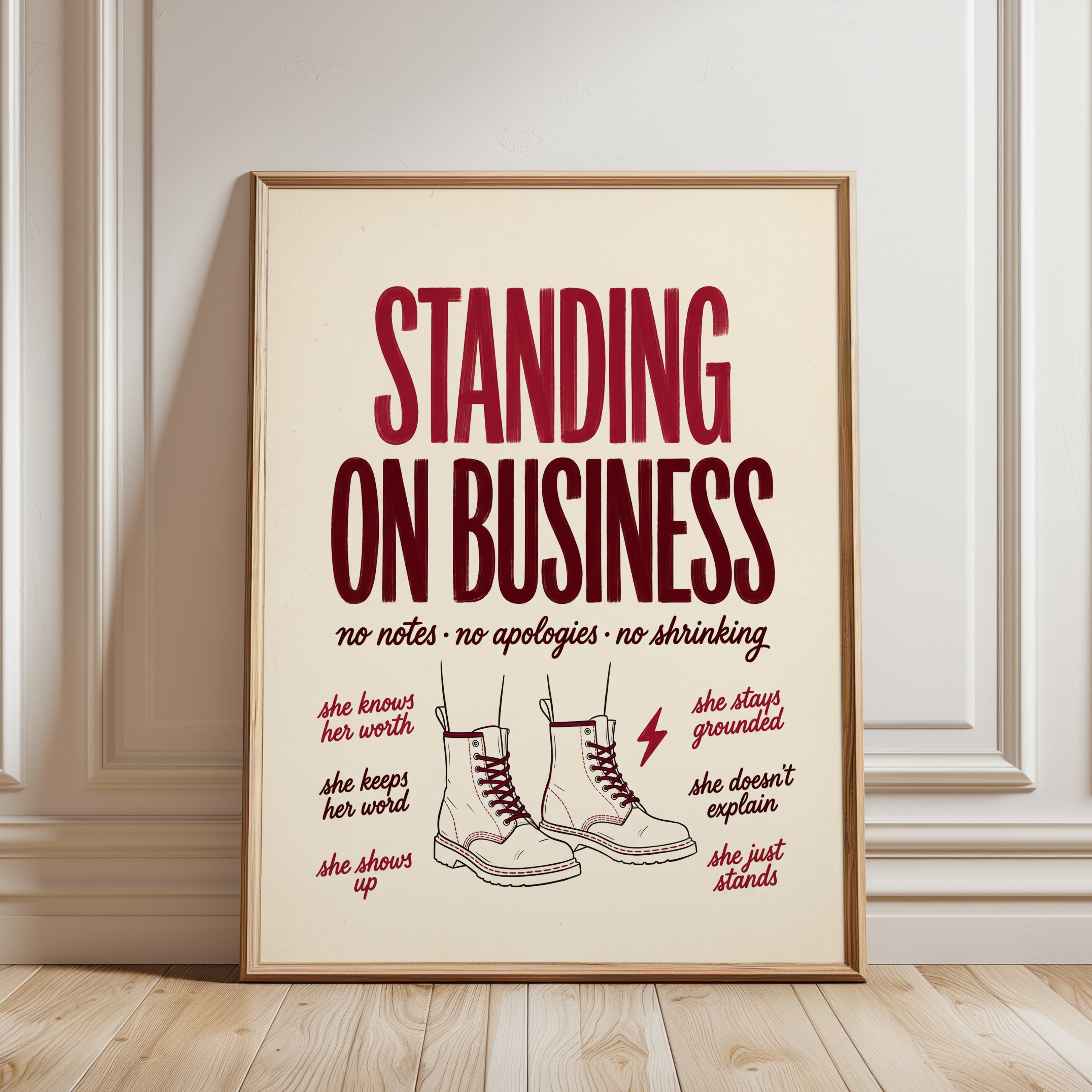 Motivational Feminist Print - framed detail