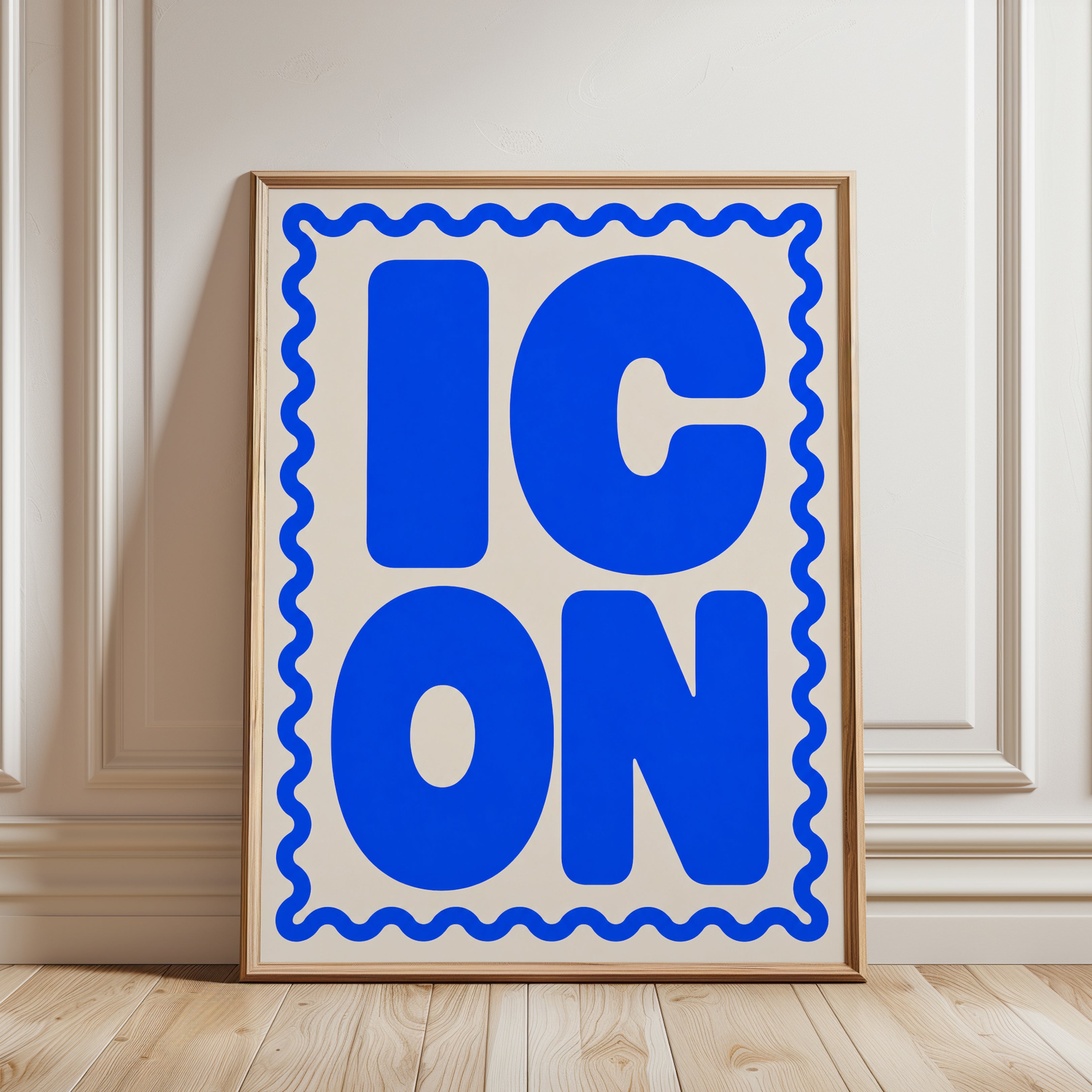 Icon Wall Art Print – Bold Typography Decor - framed detail