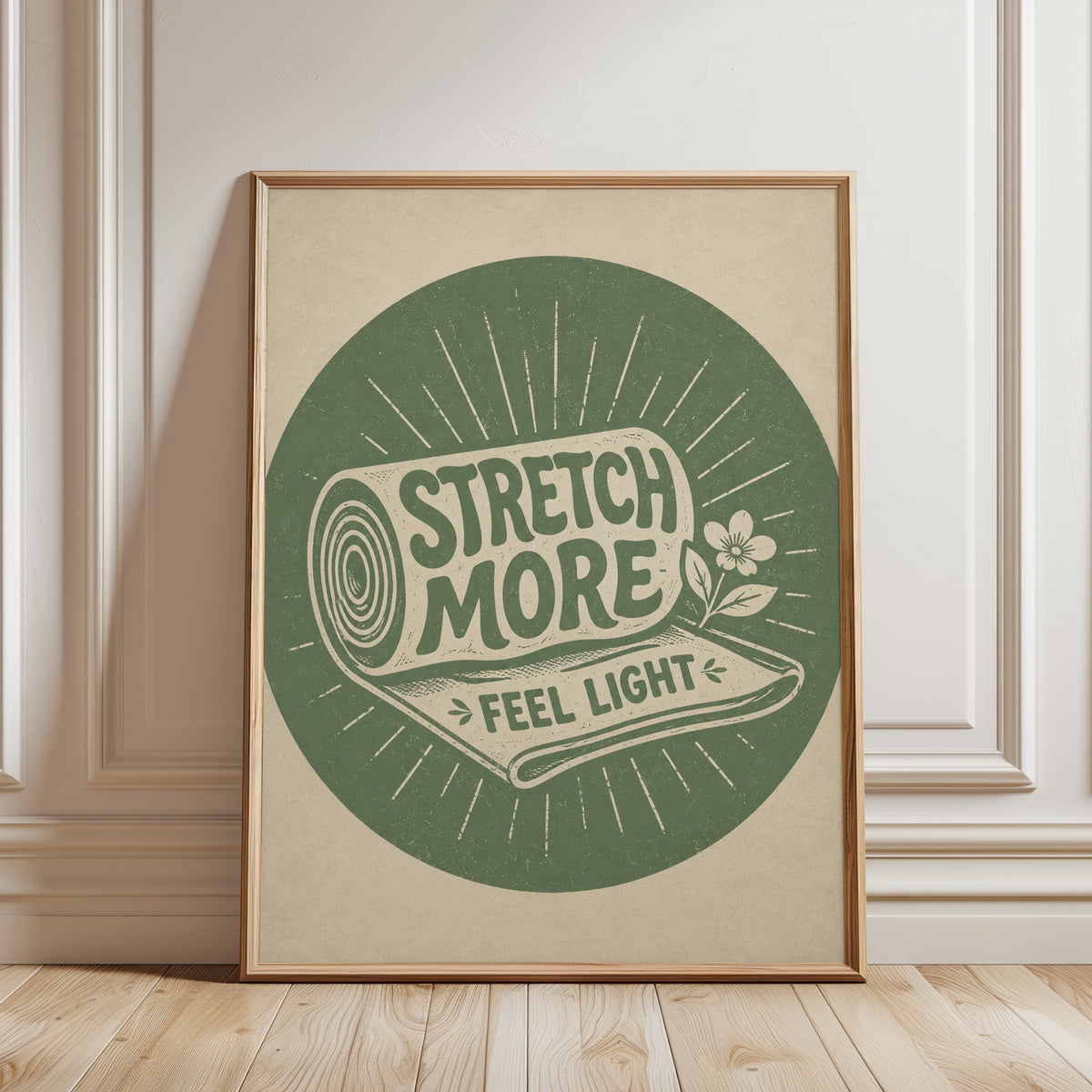 Motivational Yoga Wall Art - framed detail
