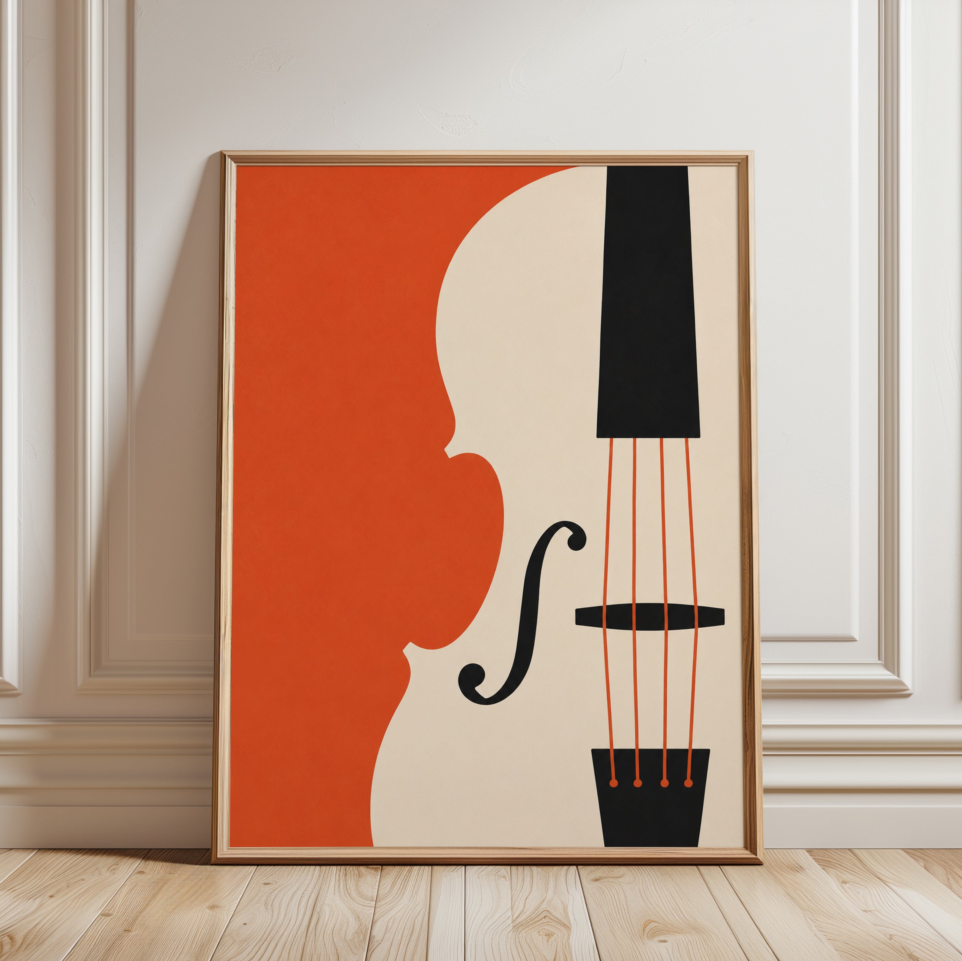Music Lover Gift Wall Art Print — Cello Poster - framed detail
