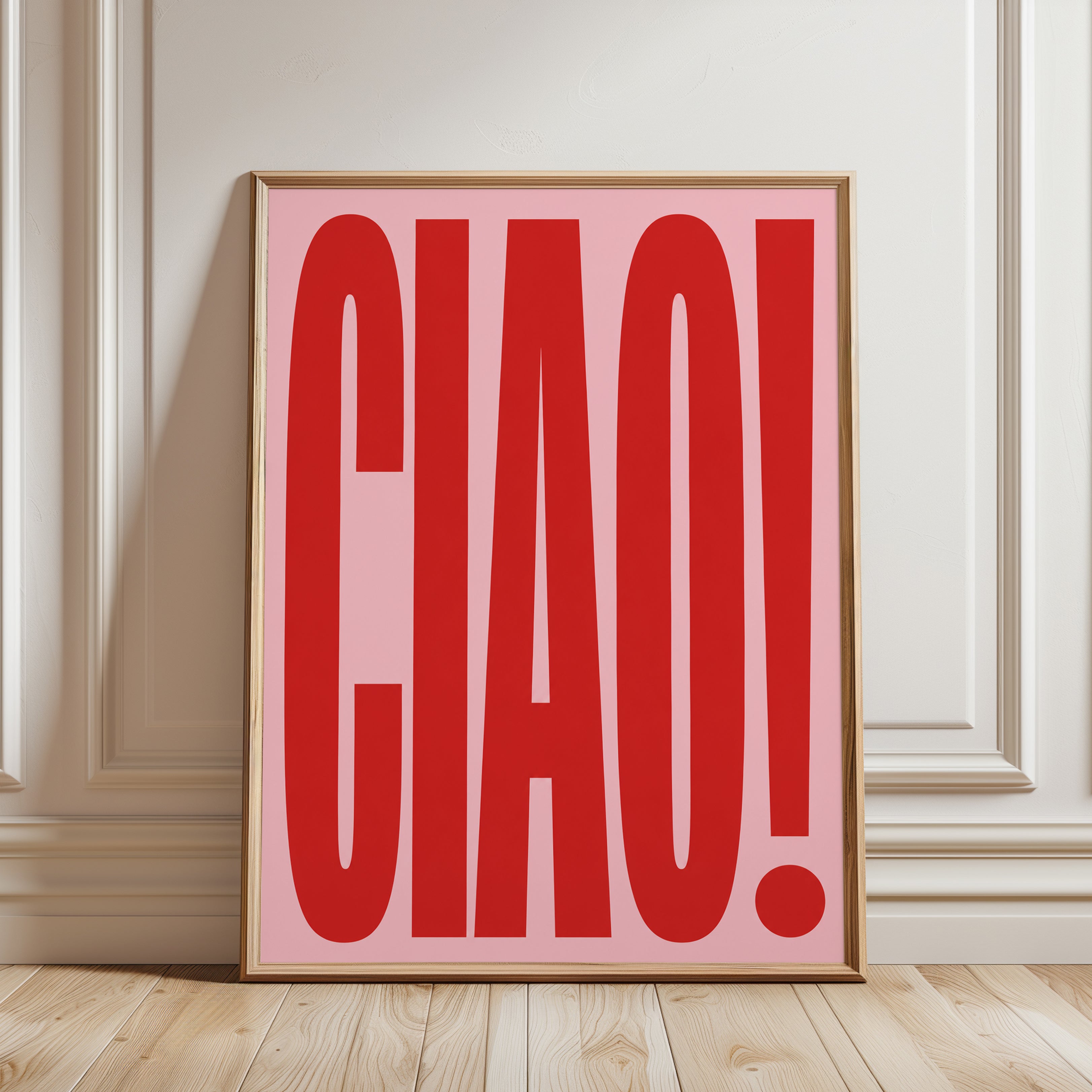 Ciao Wall Art – Italian Typography Print - framed detail
