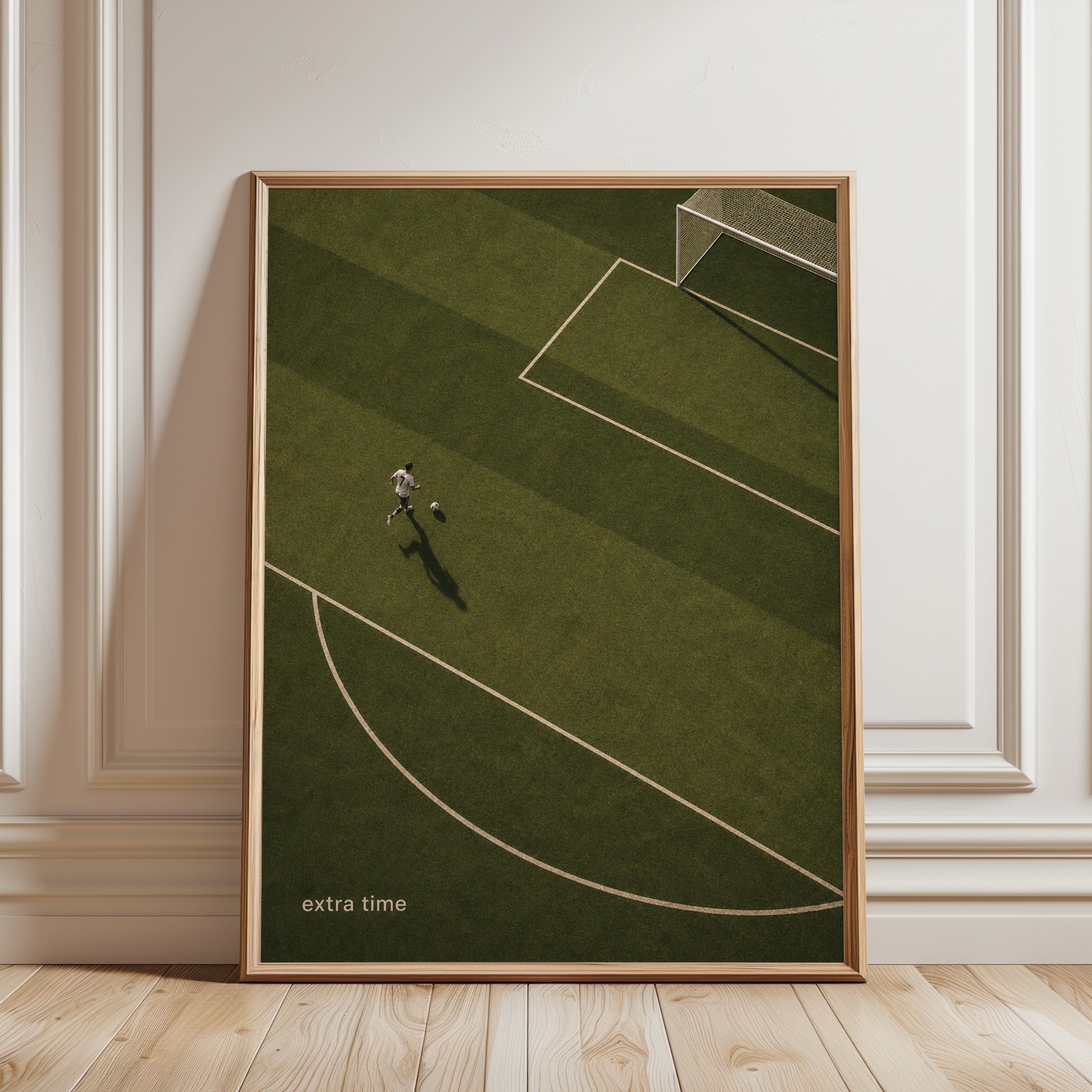 Soccer Field Wall Art – Football Pitch Poster - framed detail