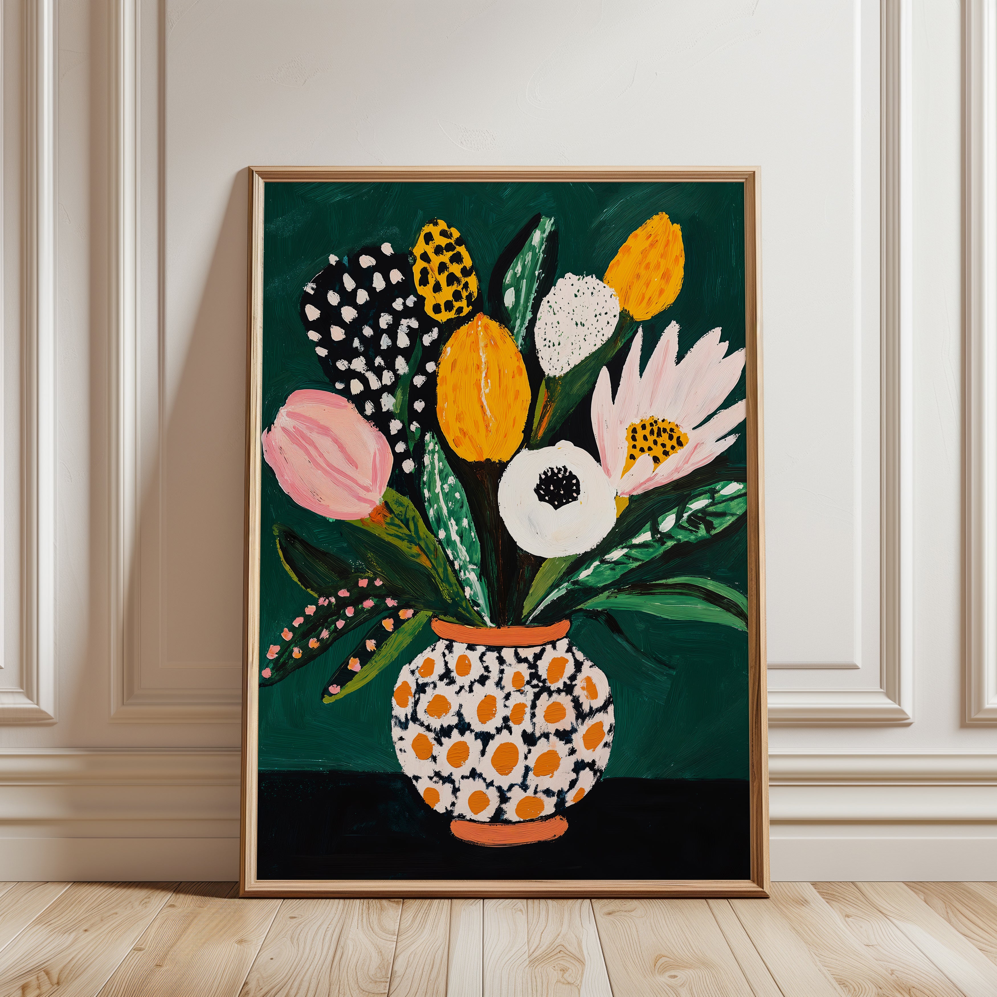 Floral Art Print - framed detail