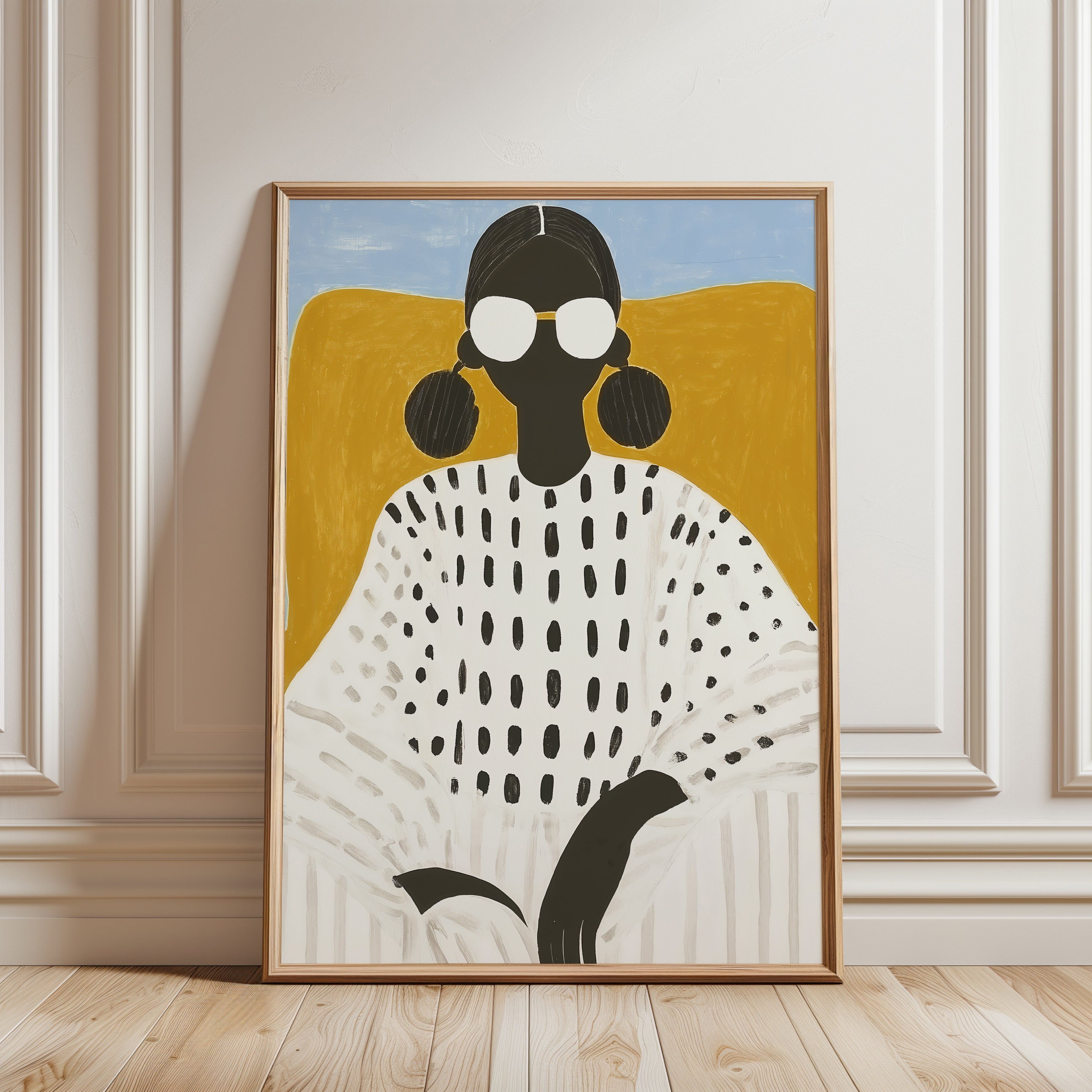 Minimalist Woman Portrait Print - framed detail