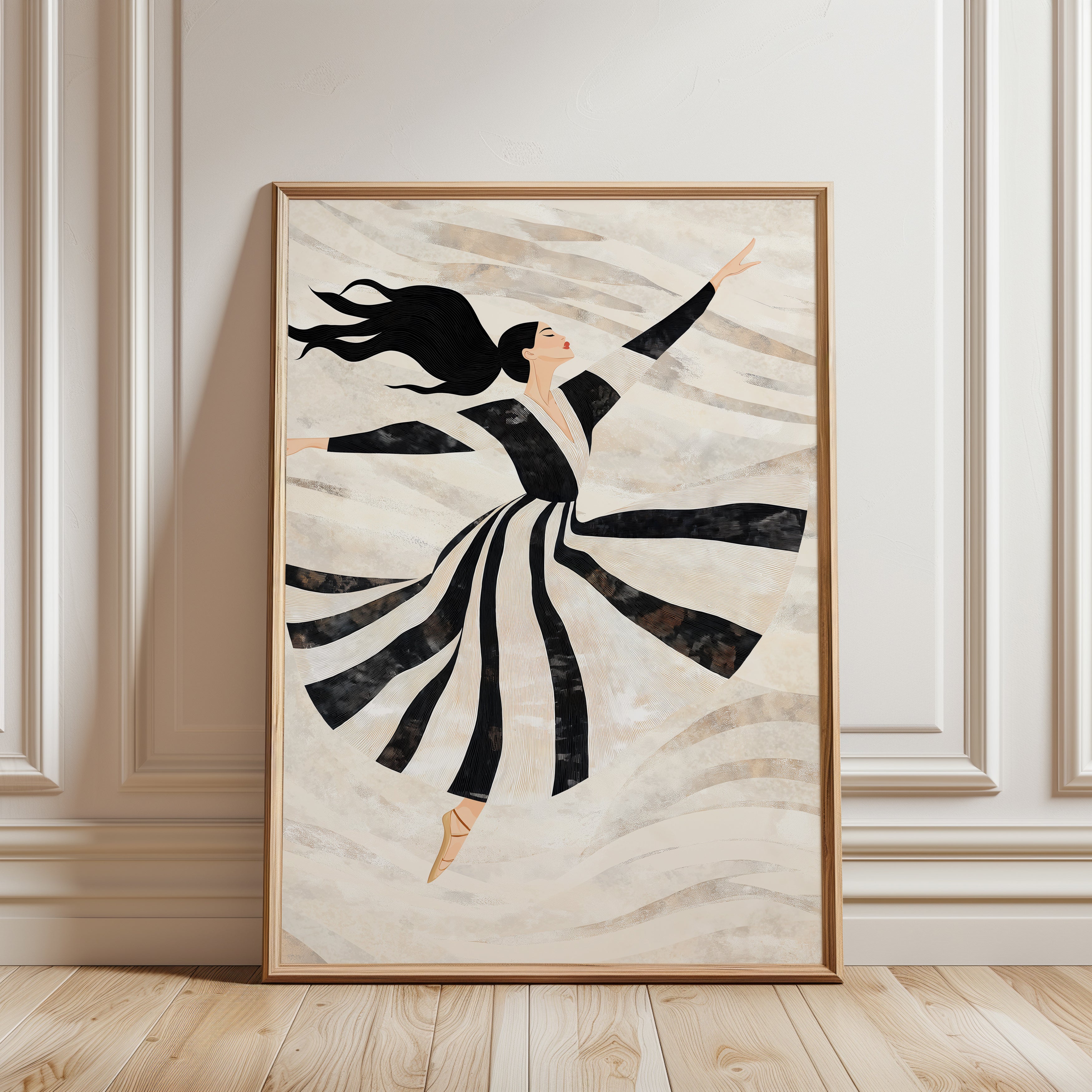 Dancing Woman Wall Art - framed detail