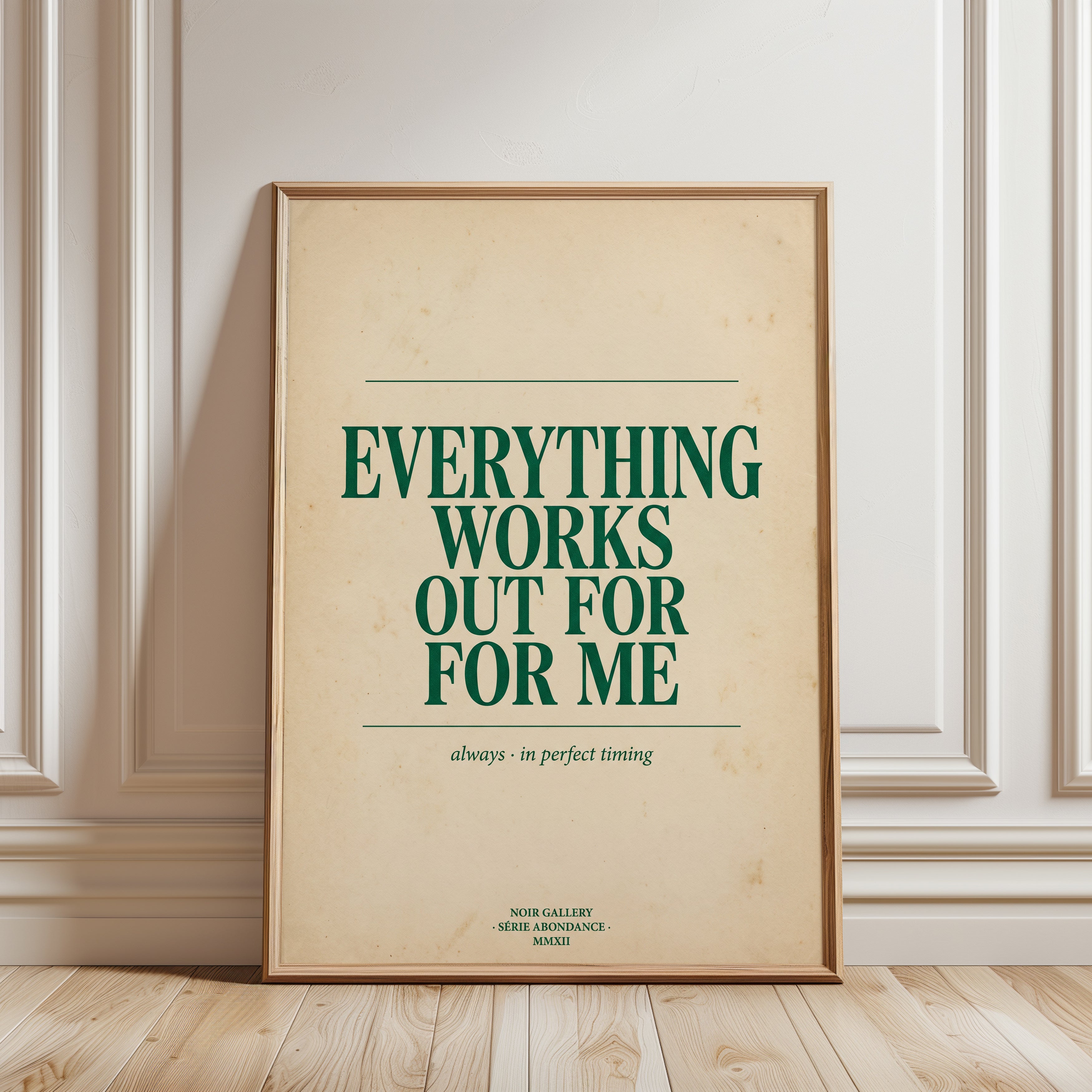Everything Works Out Affirmation Print - framed detail