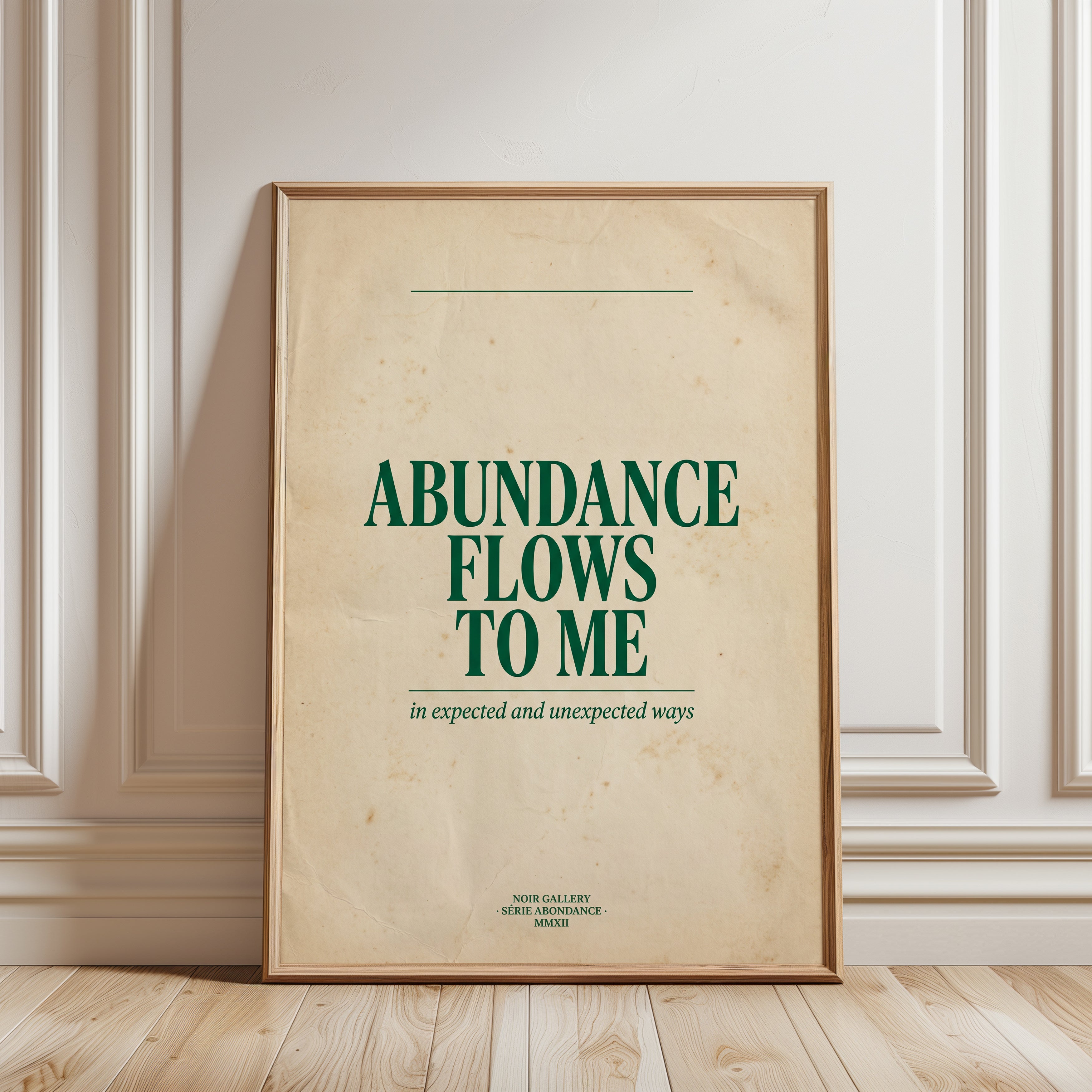 Abundance Affirmation Print – Motivational Poster - framed detail