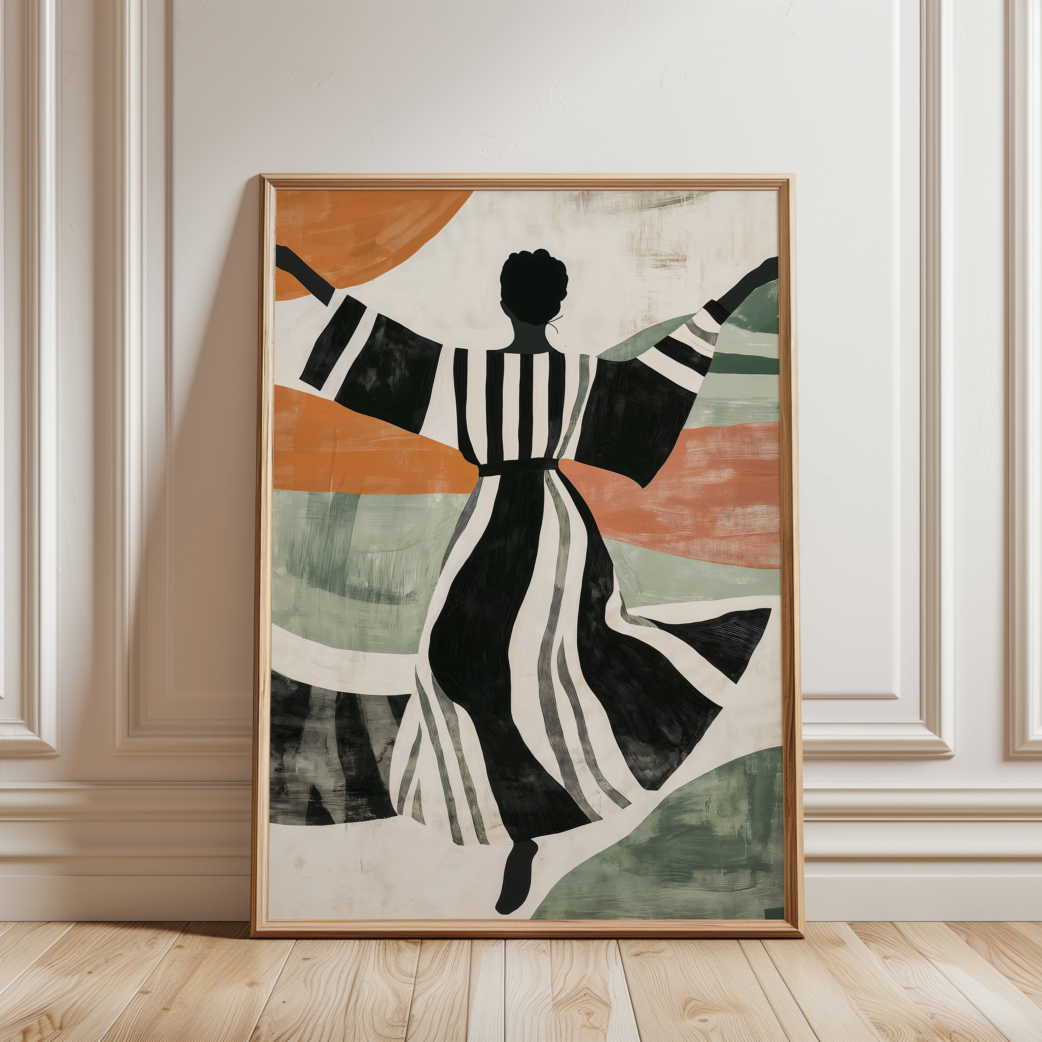 Mid Century Modern Wall Art - framed detail