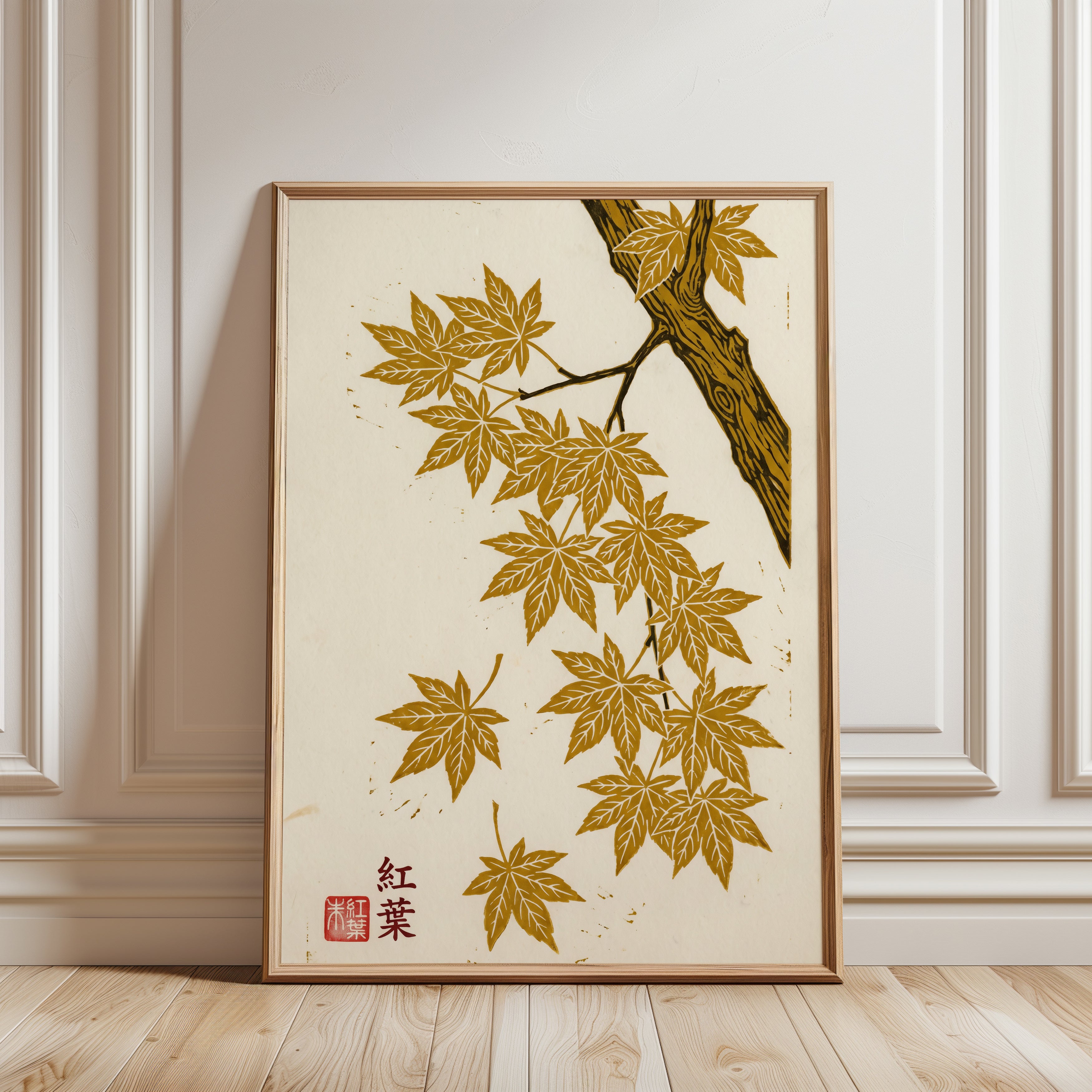 Japanese Maple Leaf Art Print - framed detail