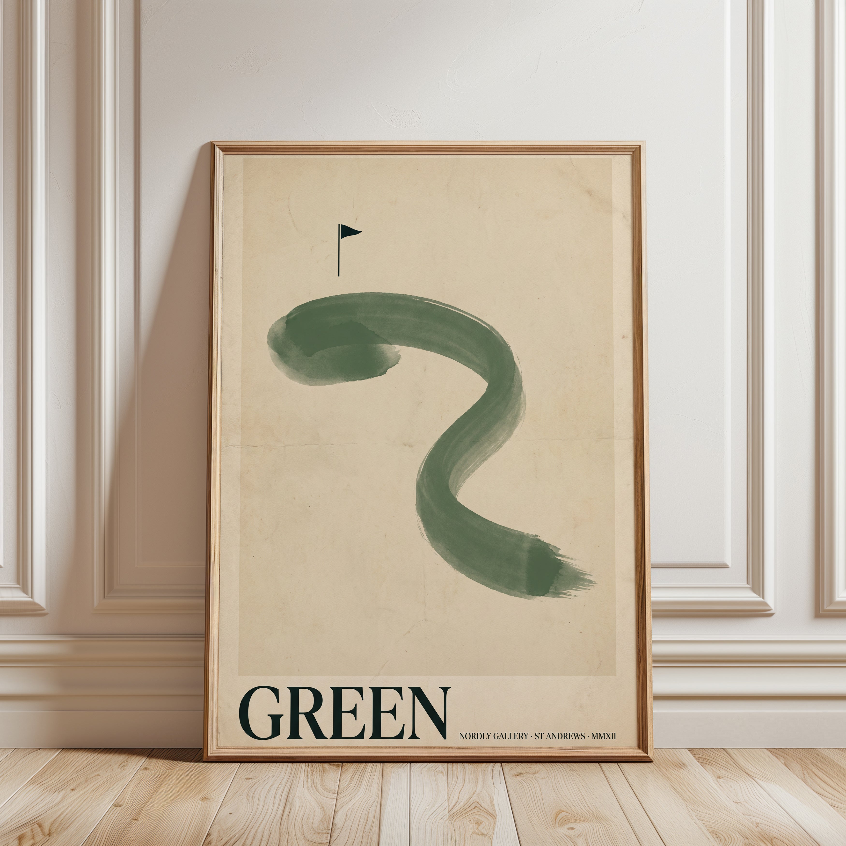 Abstract Golf Course Print - framed detail