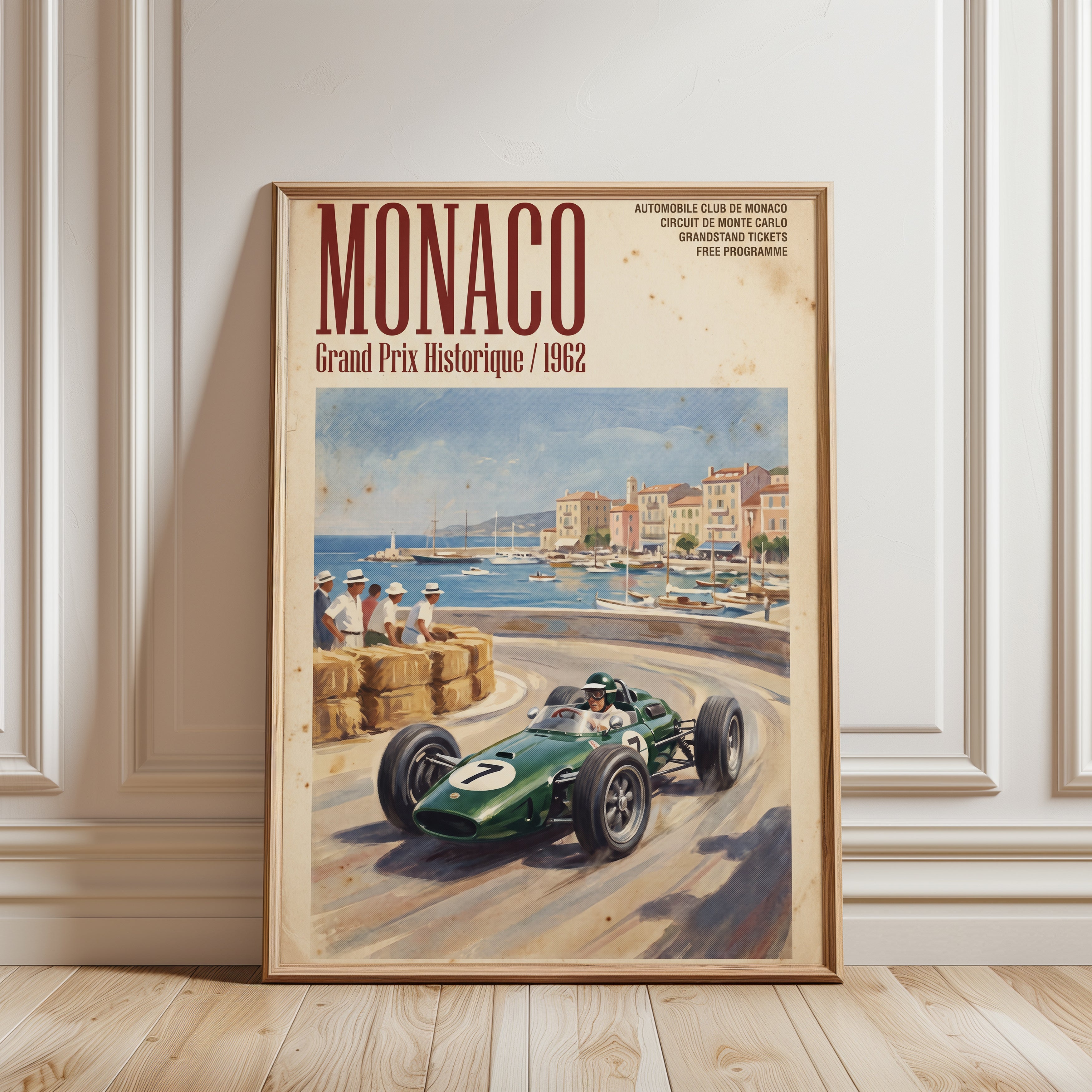 Vintage Racing Poster - framed detail