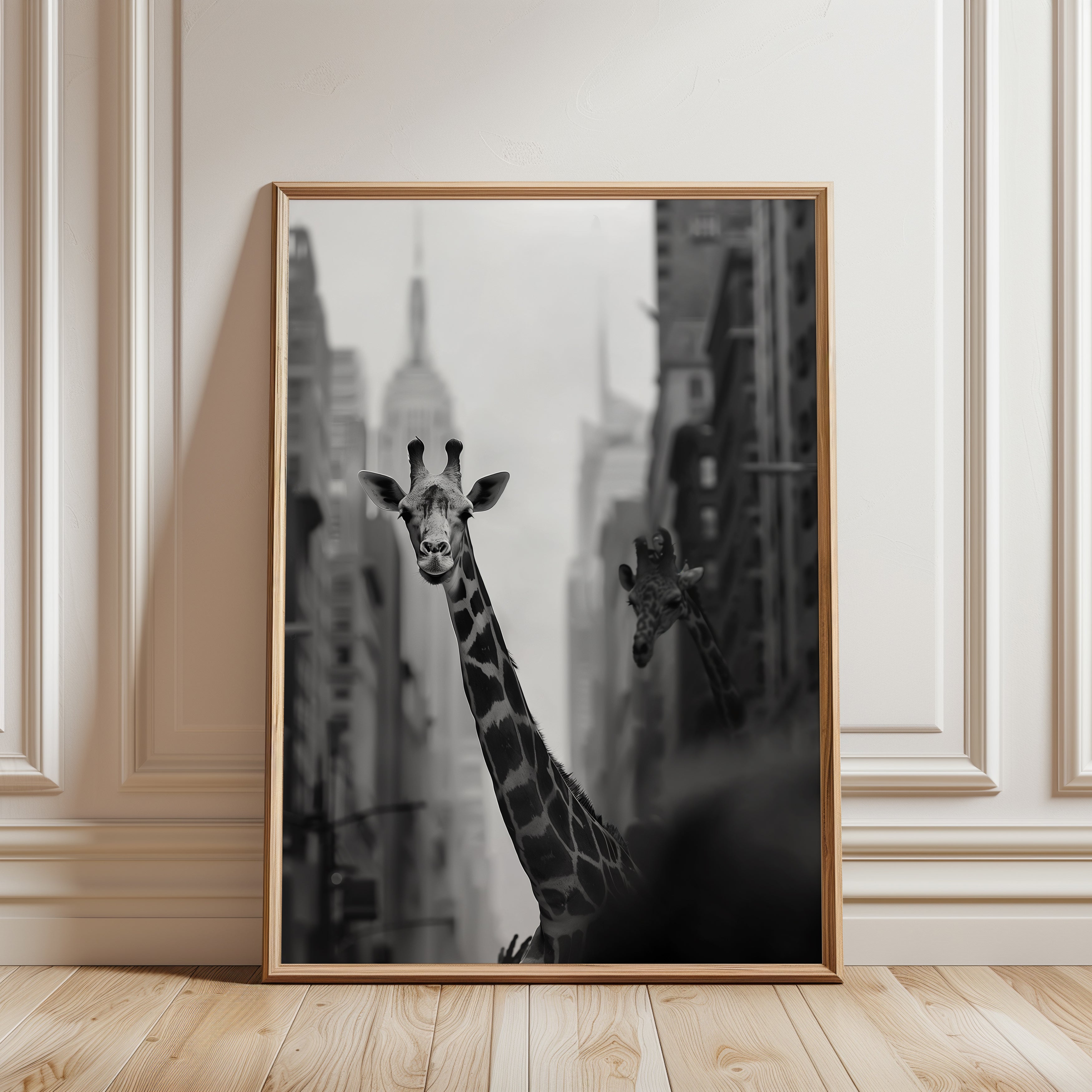 Giraffe Wall Art Poster - framed detail