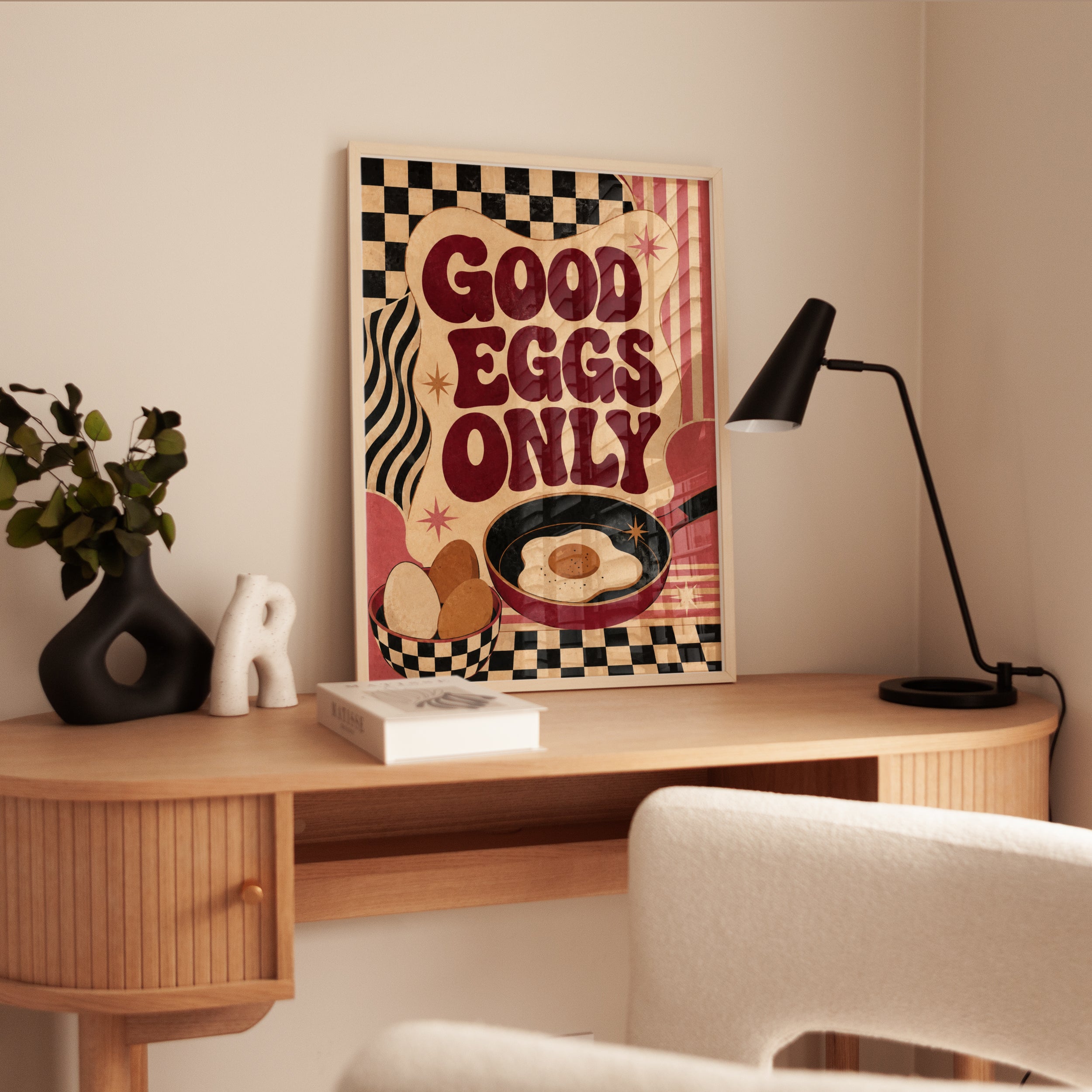 Retro Kitchen Print: Mid-Century Diner Style - interior